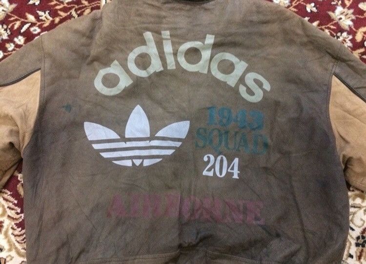 Adidas × Alpha Industries 🔥Vintage🔥 adidas Flight leather jacket 1943 air borne Size US XL / EU 56 / 4 - 9 Thumbnail