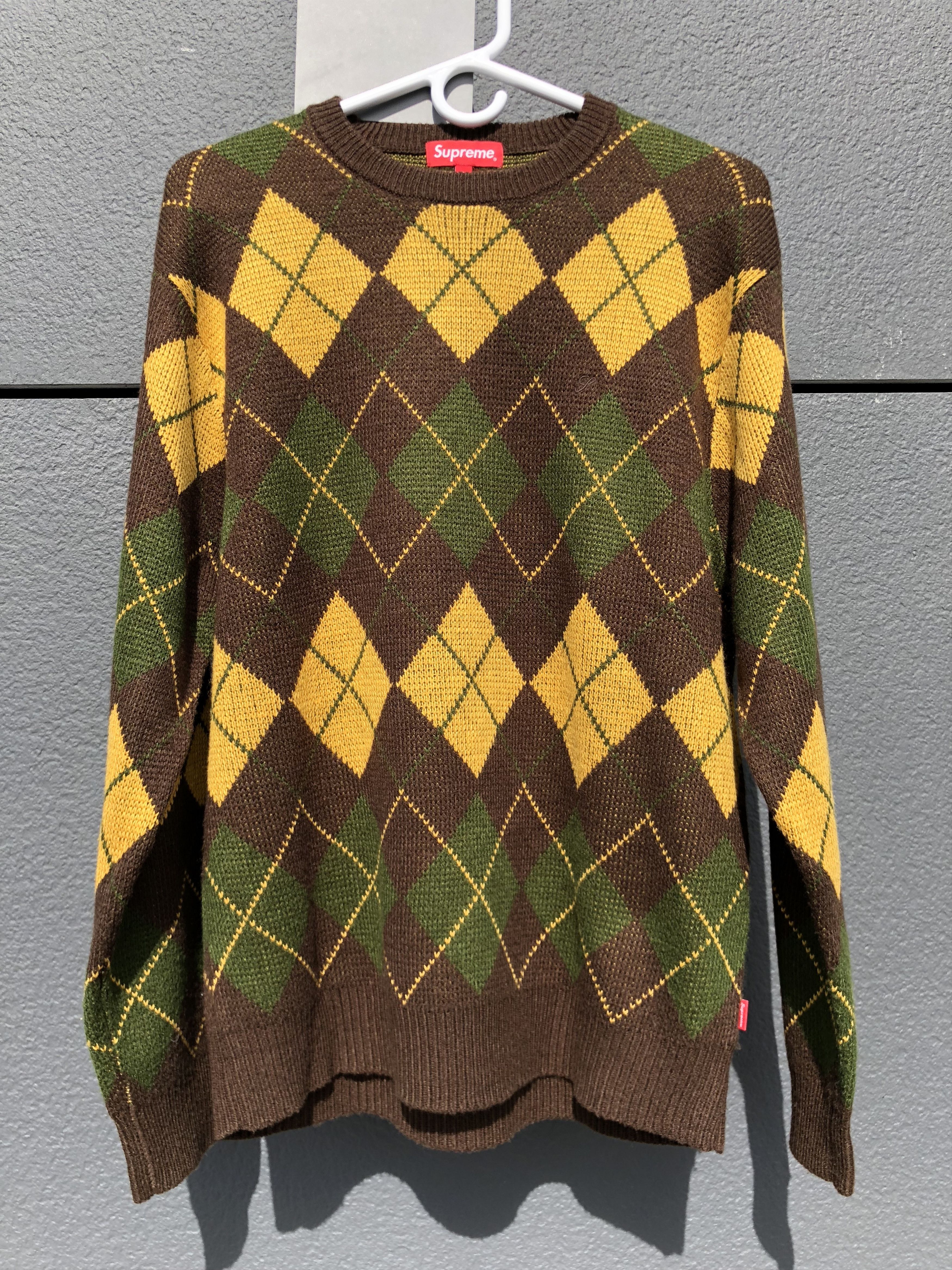 SUPREME 15 AW Argyle Crewneck Sweater knit - Tops