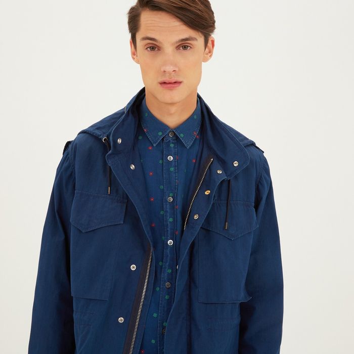 Maison Kitsune Indigo M-65 Jacket | Grailed