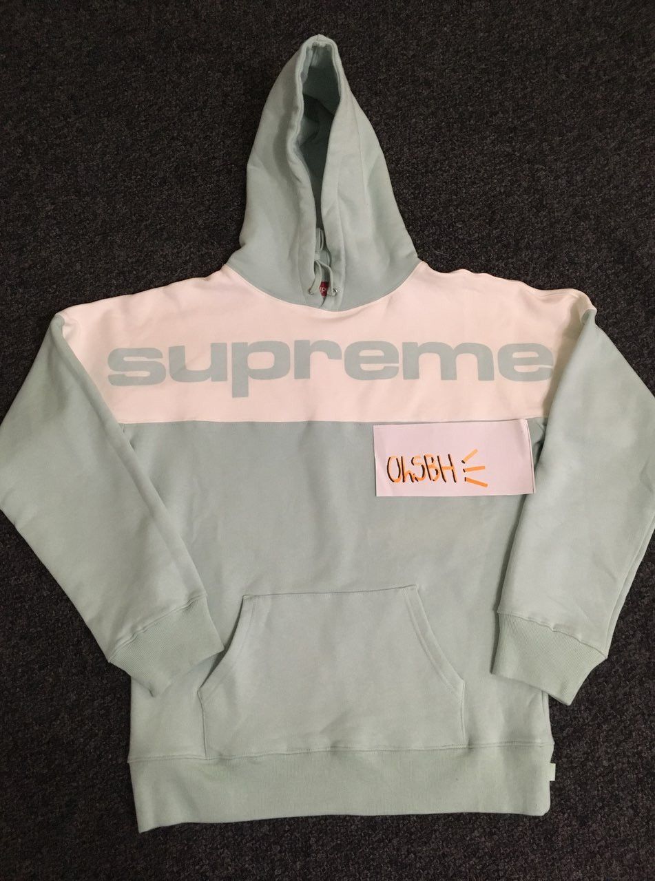 Supreme Supreme Blocked Hoodie Ice Blue Grailed