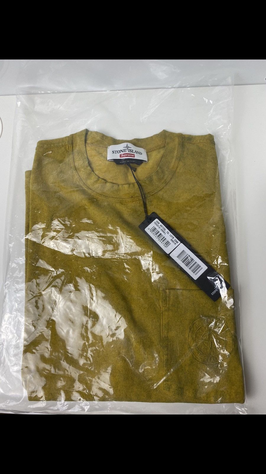 Supreme x Stone Island Pocket Tee Olive Tops