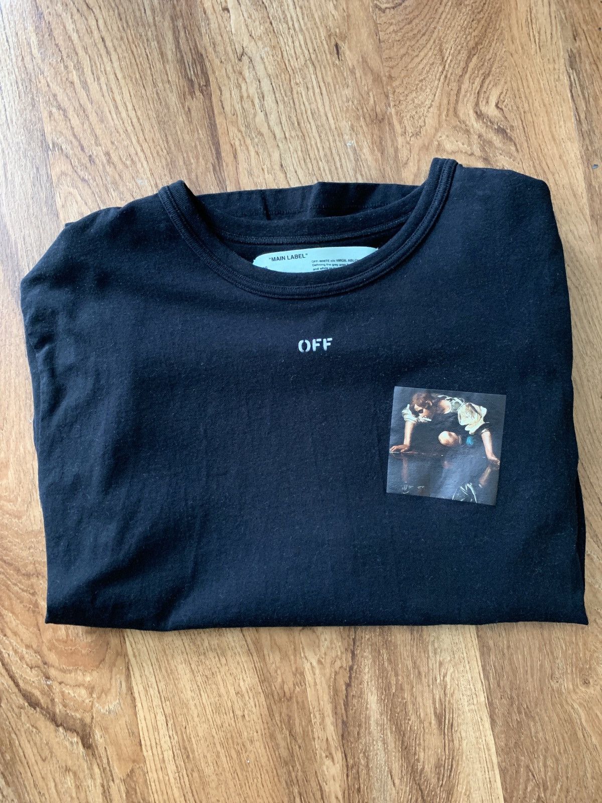 Off White Mini Caravaggio Tee Off-White Caravaggio Black T Shirt 