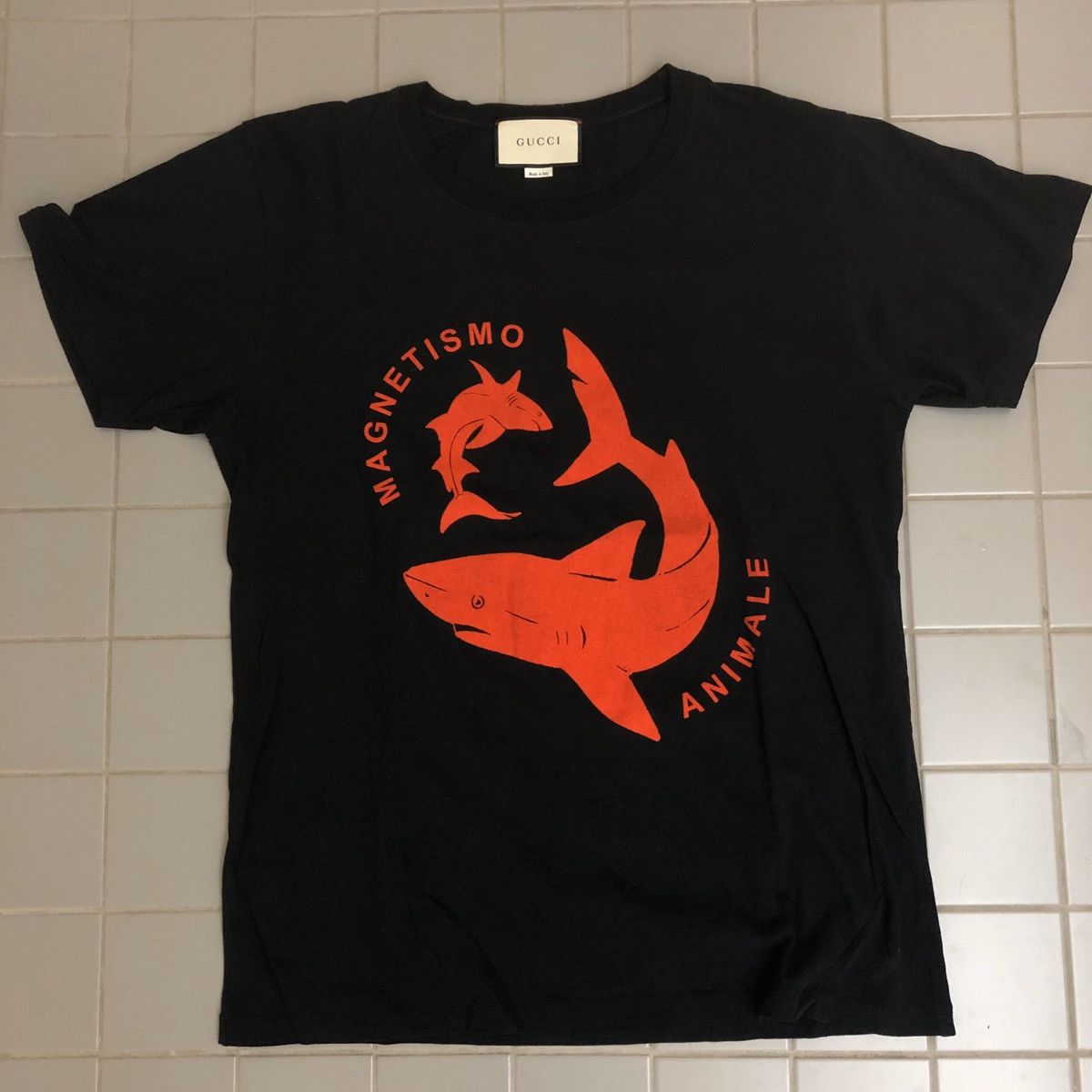 Gucci Black 'Magnetismo Animale' Shark T-Shirt | Grailed
