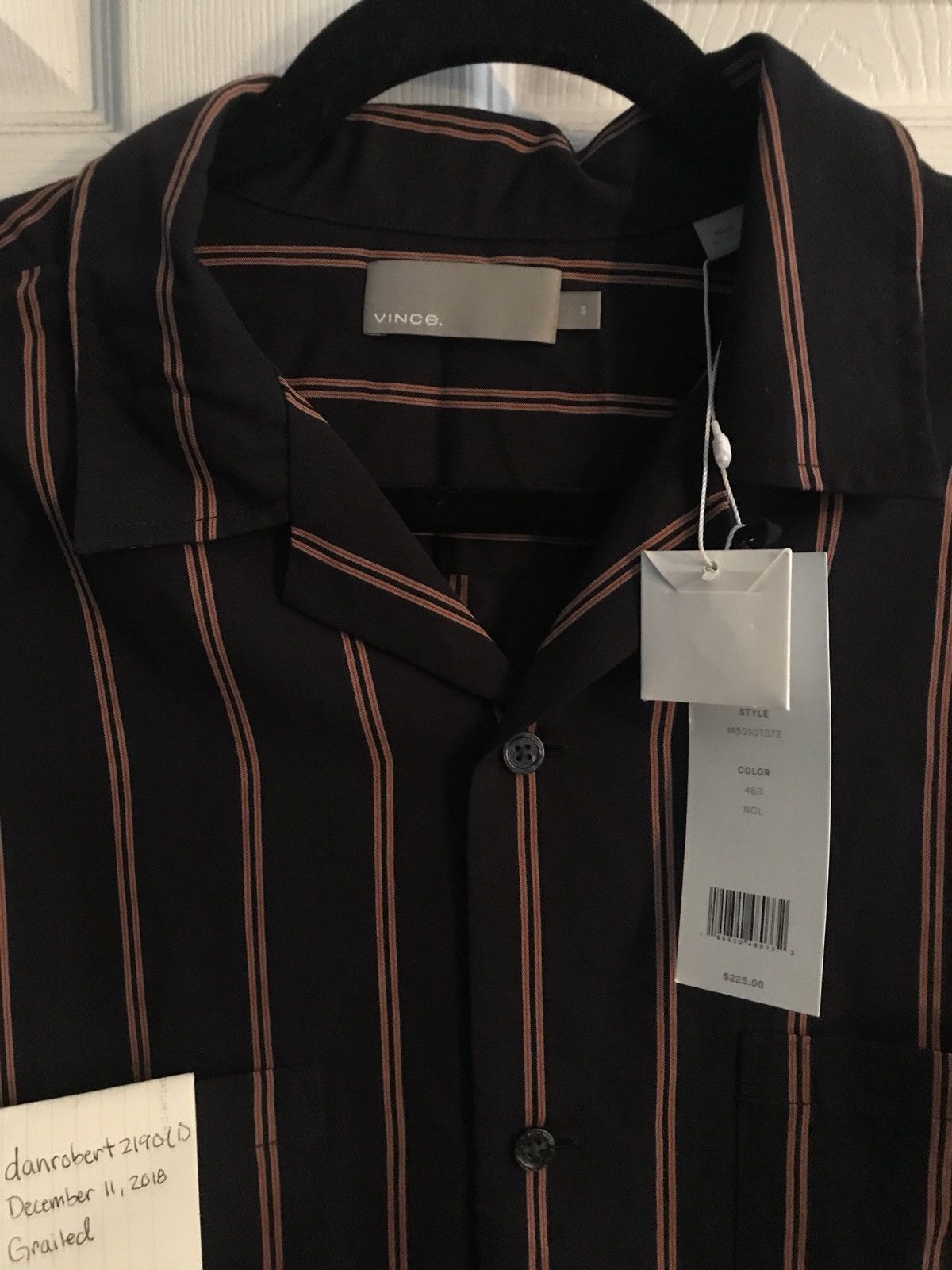 Vince Striped Short Sleeve Camp Collar Button Down Size US S / EU 44-46 / 1 - 2 Thumbnail