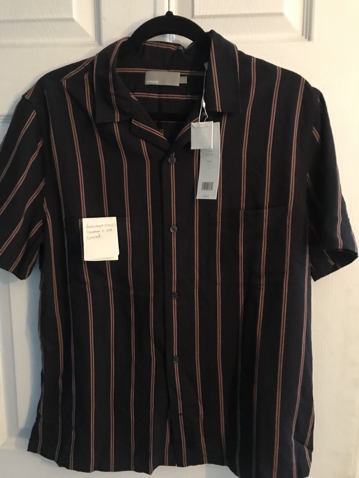 Vince Striped Short Sleeve Camp Collar Button Down Size US S / EU 44-46 / 1 - 1 Thumbnail