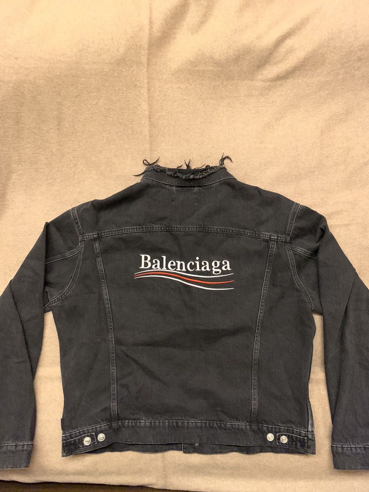 Balenciaga jean jacket black best sale