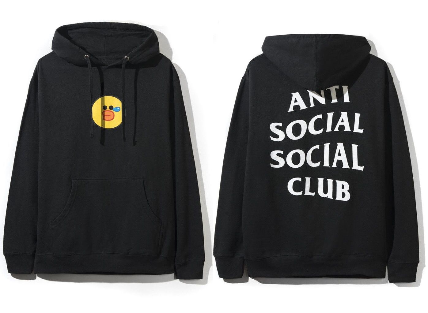 Anti Social Social Club DS SS19 LINE FRIENDS x ASSC Sally Black Hoodie crying duck Grailed