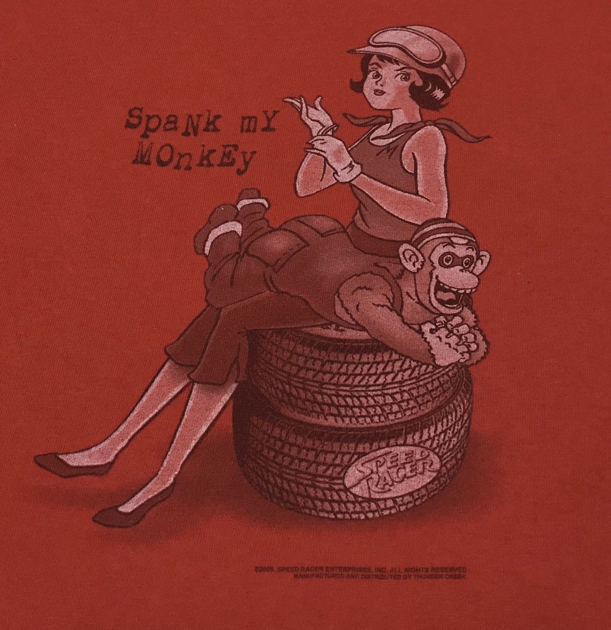 Cartoon Network 2005 Speed Racer “Spank My Monkey” Tshirt Mach GoGoGo/Anime Size US M / EU 48-50 / 2 - 3 Thumbnail