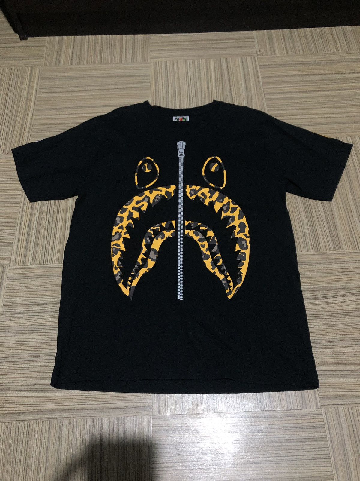 Bape Bape Shark Tee Silver Zip Grailed