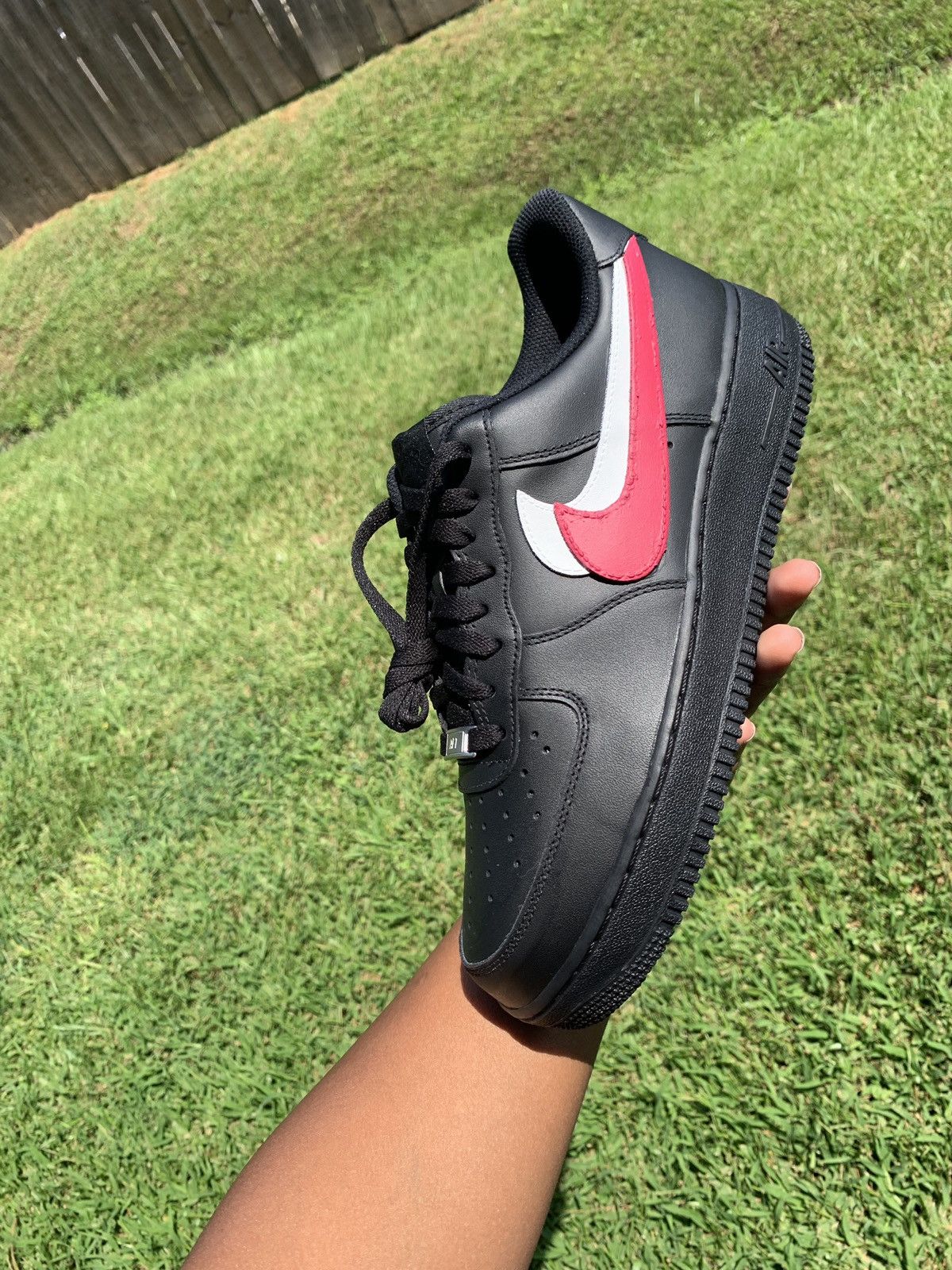 double nike check shoes