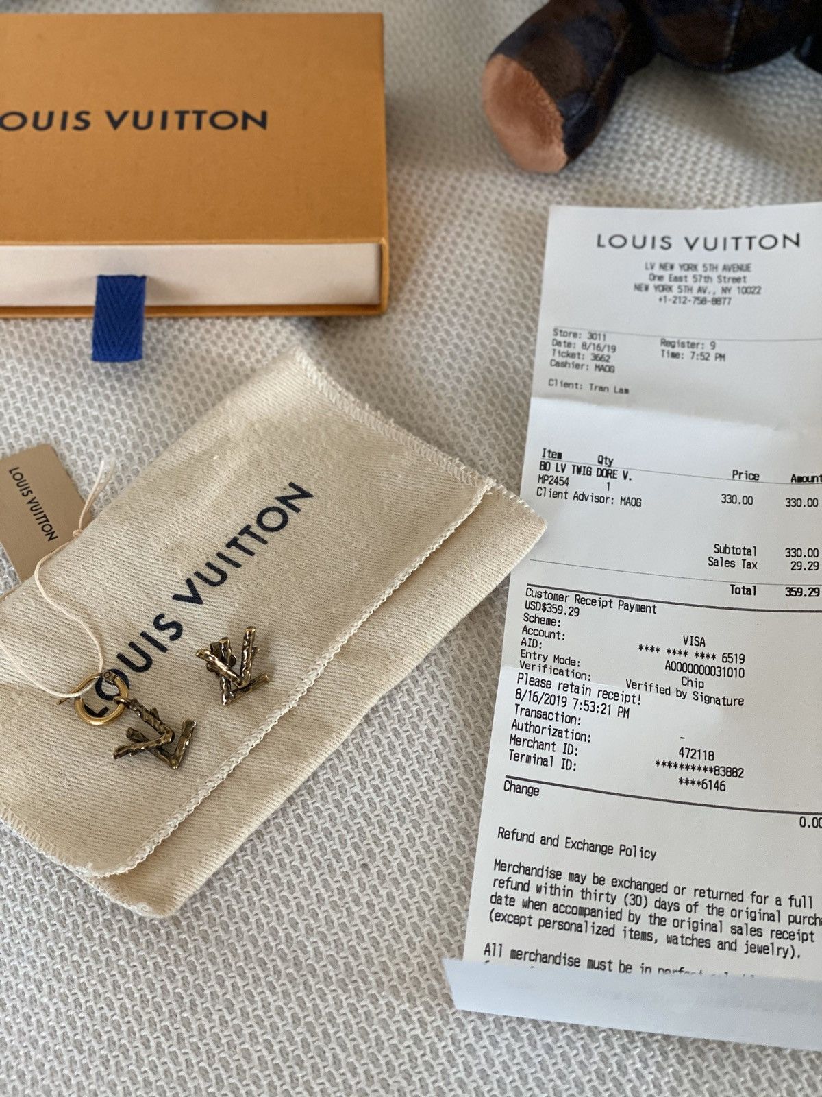 Louis Vuitton Louis Vuitton Twig Earrings LV for Men Grailed