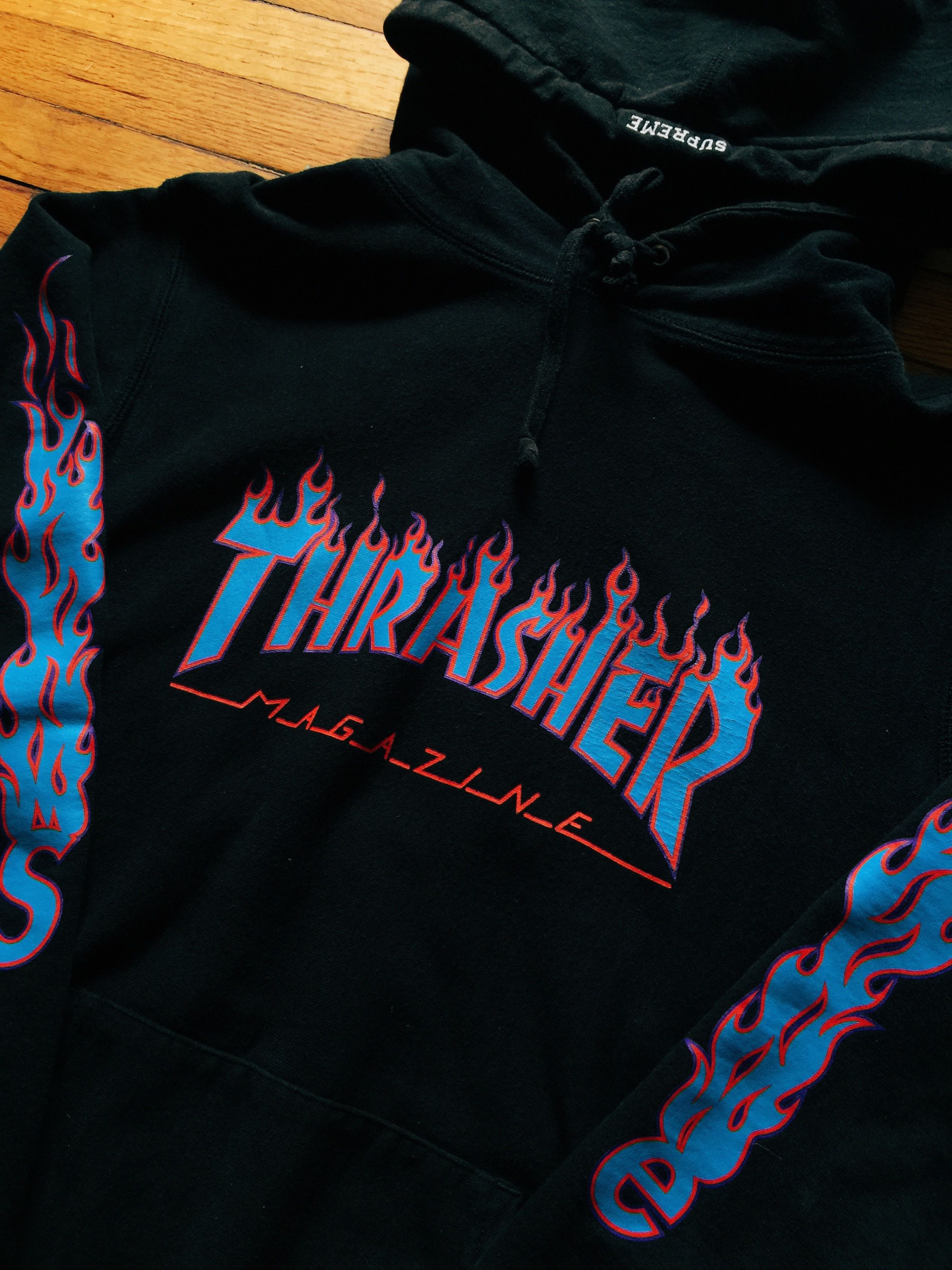 Supreme thrasher flame hoodie sale