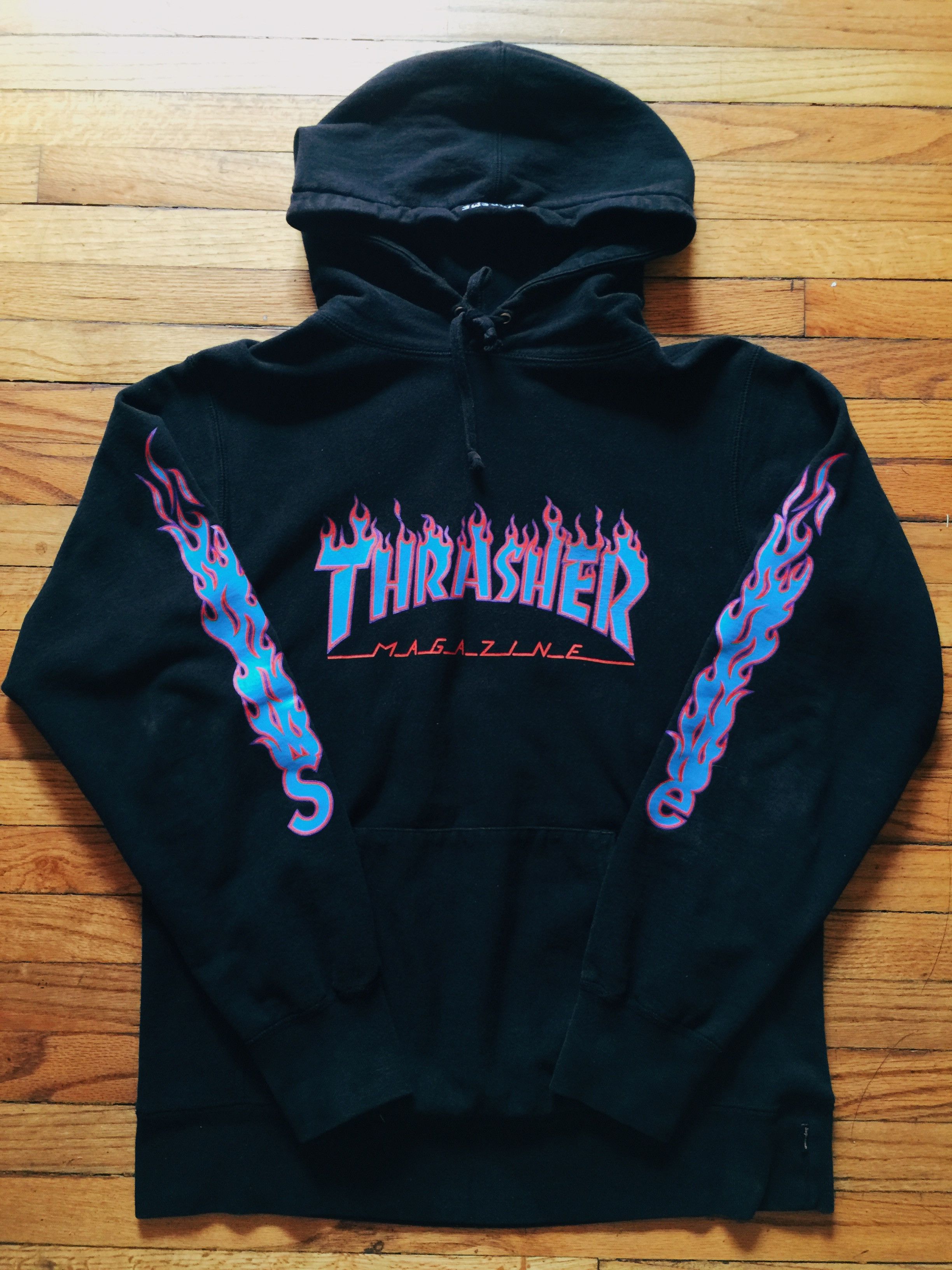 Supreme thrasher flame hoodie on sale