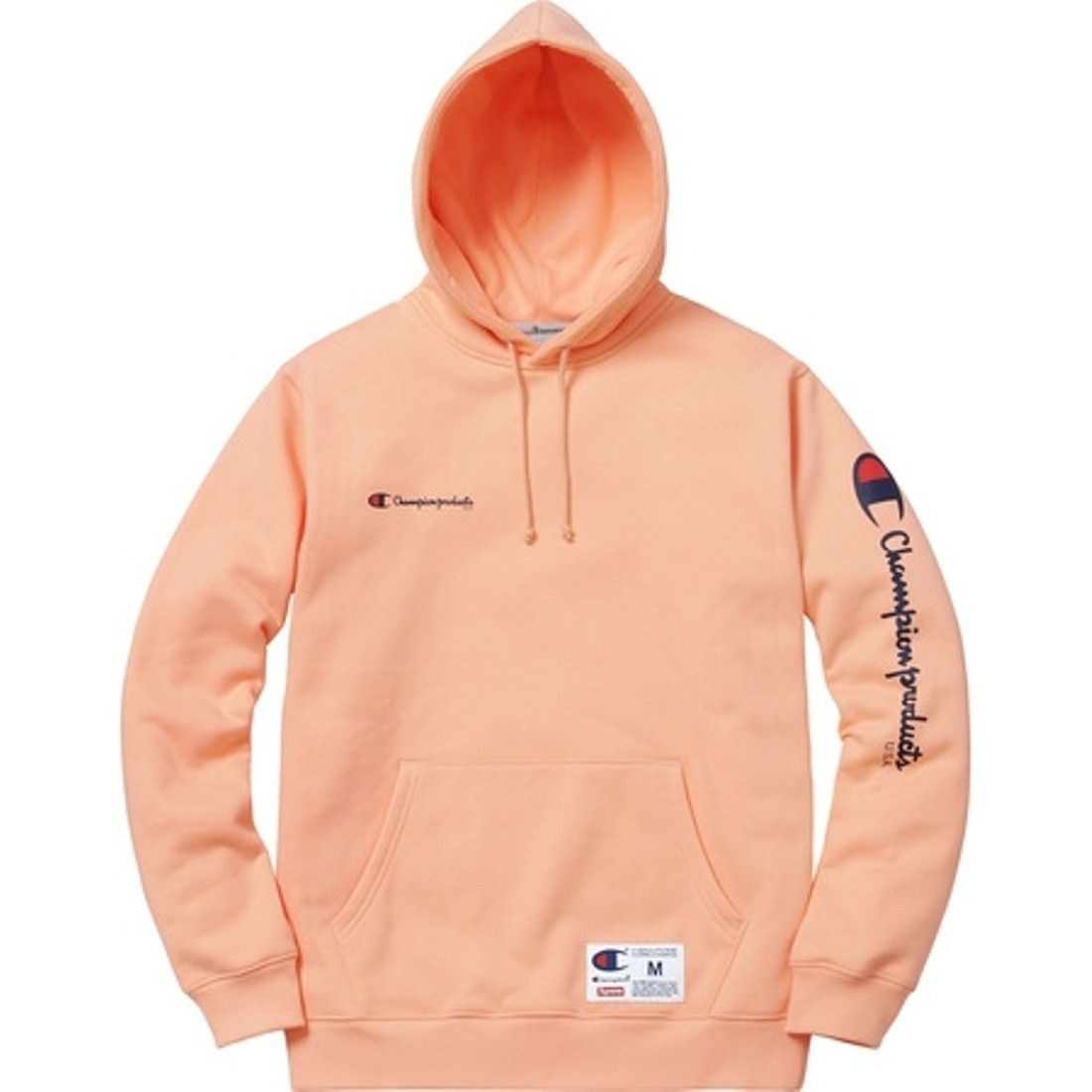 Supreme Champion Hooded Sweatshirt in Peach | Grailed