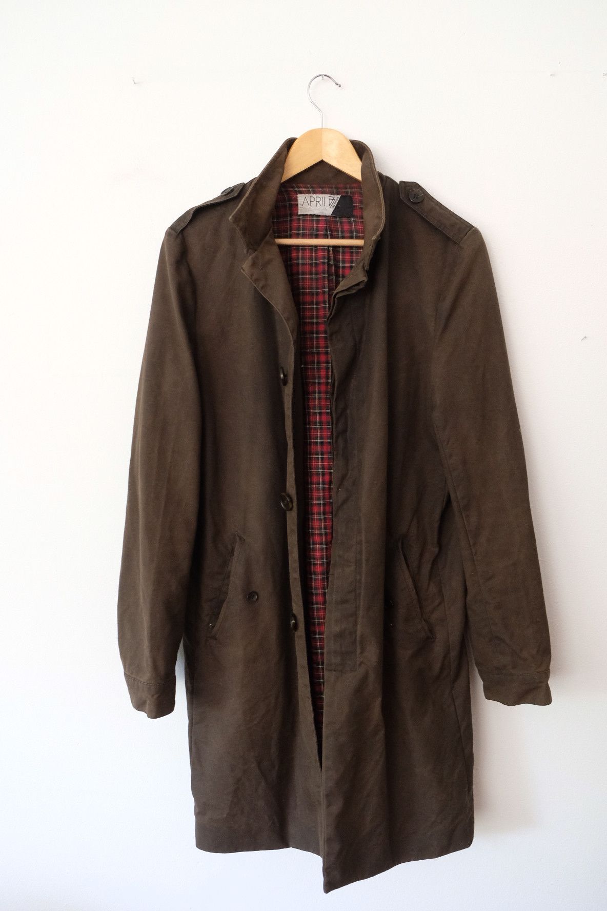 April 77 oiled parka olive army m