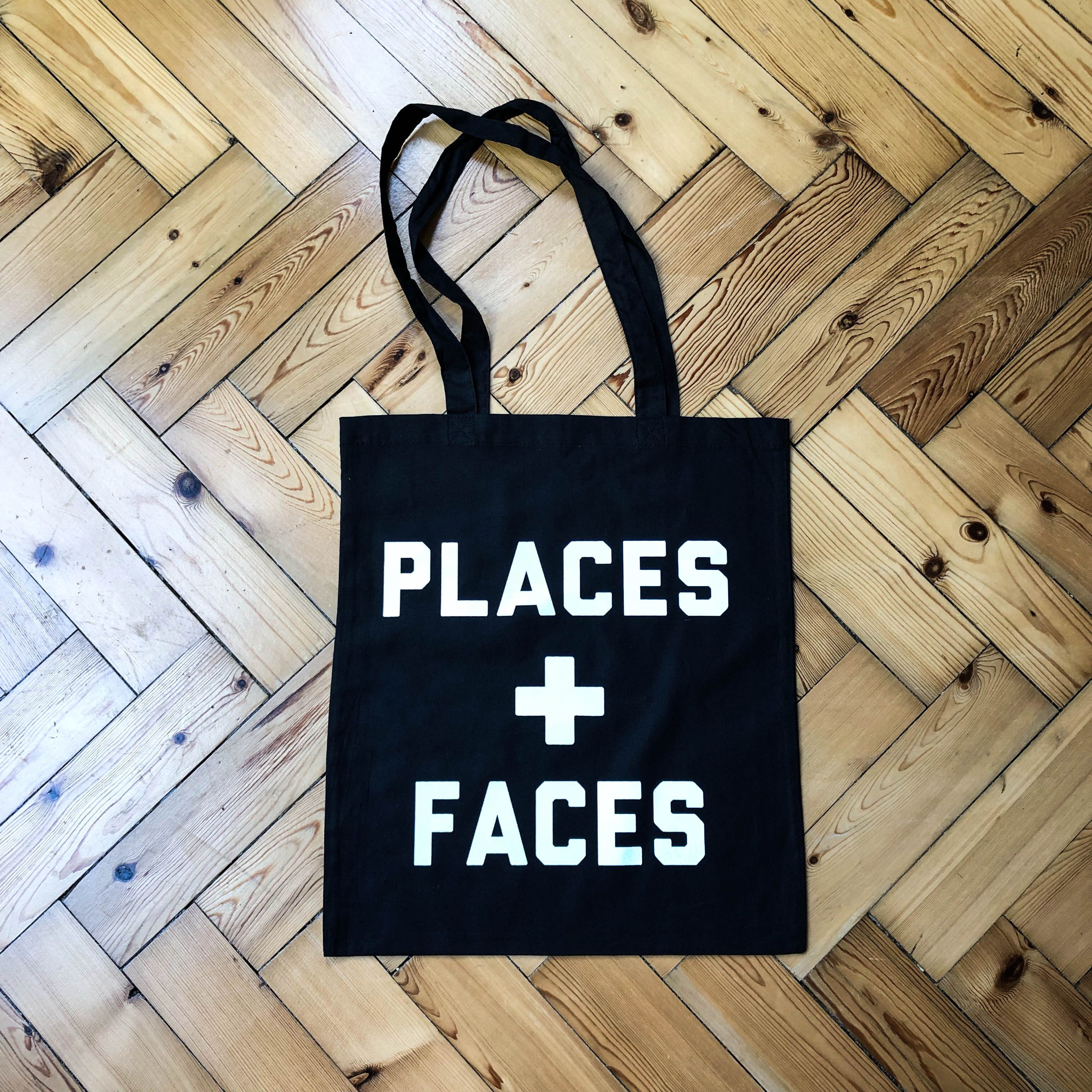 Places + Faces Places + Faces Black Canvas Tote Bag Size ONE SIZE - 1 Thumbnail