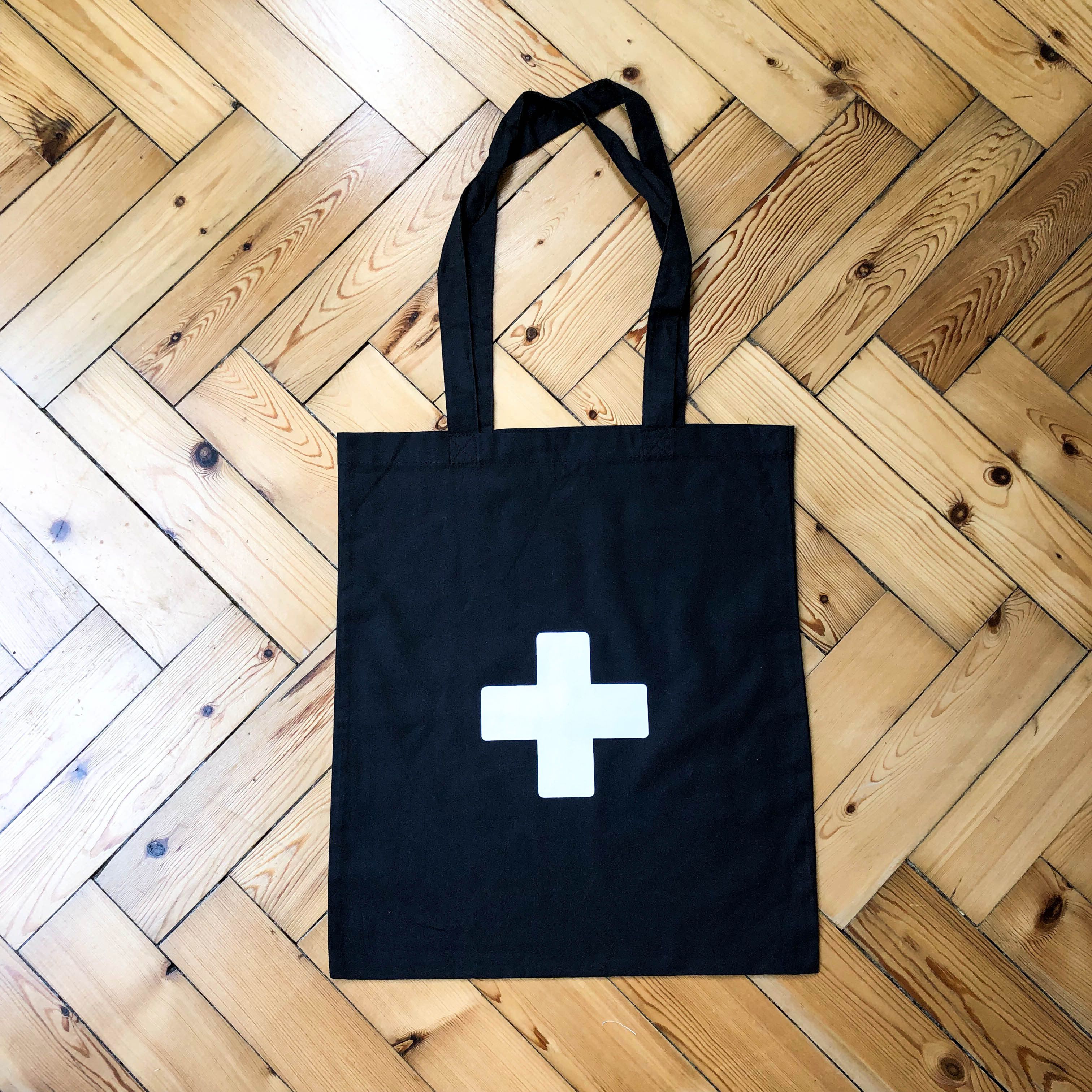 Places + Faces Places + Faces Black Canvas Tote Bag Size ONE SIZE - 2 Thumbnail