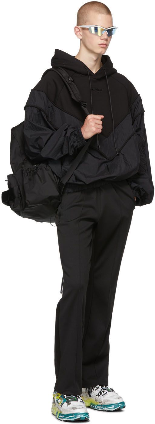 Juun.J Juun.J Black 'N'Synthetic' Panelled Hoodie Size US M / EU 48-50 / 2 - 5 Thumbnail