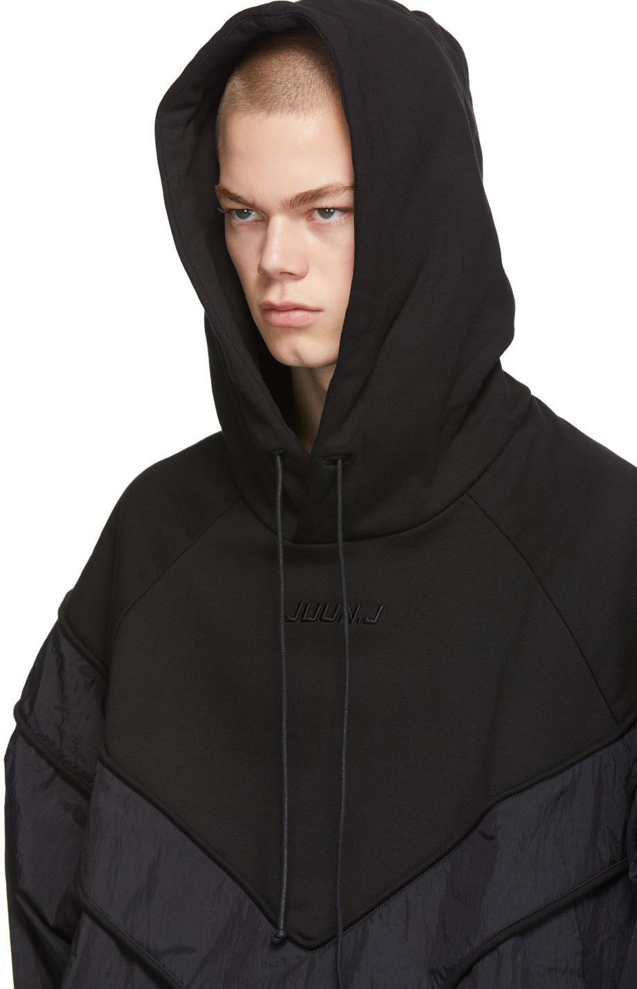 Juun.J Juun.J Black 'N'Synthetic' Panelled Hoodie Size US M / EU 48-50 / 2 - 4 Thumbnail