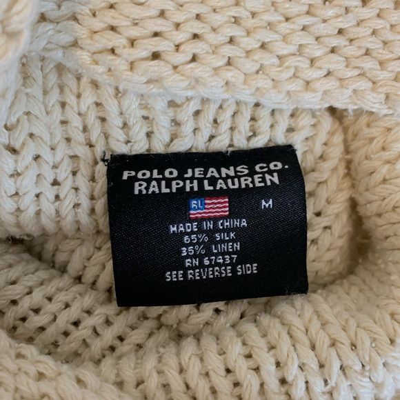 VTG Polo Jeans Co. Ralph Lauren Women's Black Flag Logo