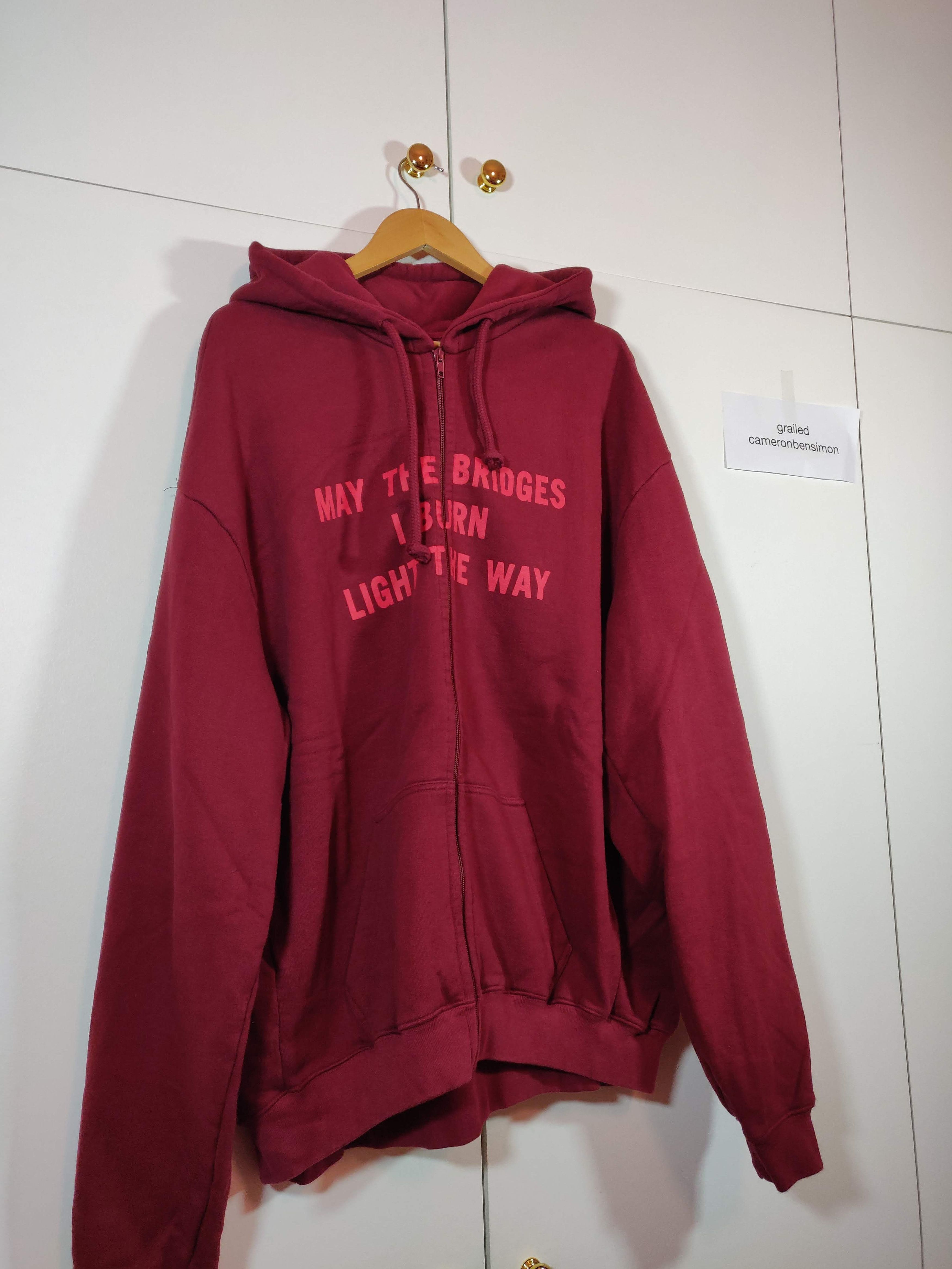 Vetements ULTRA RARE MAY THE BRIDGES I BURN VETEMENTS ZIP UP Grailed
