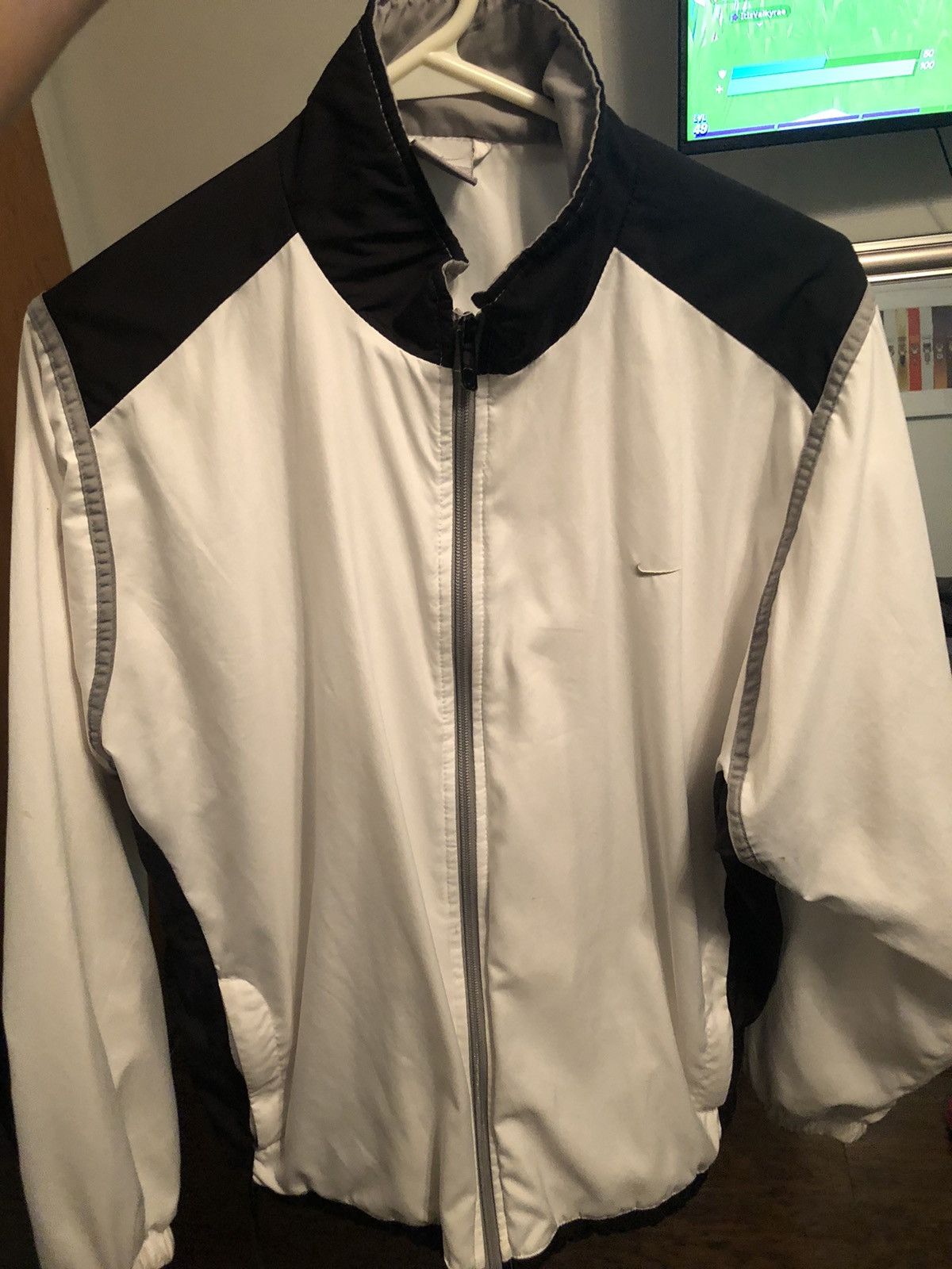 Nike Early 2000’s white grey and black nike jacket Grailed