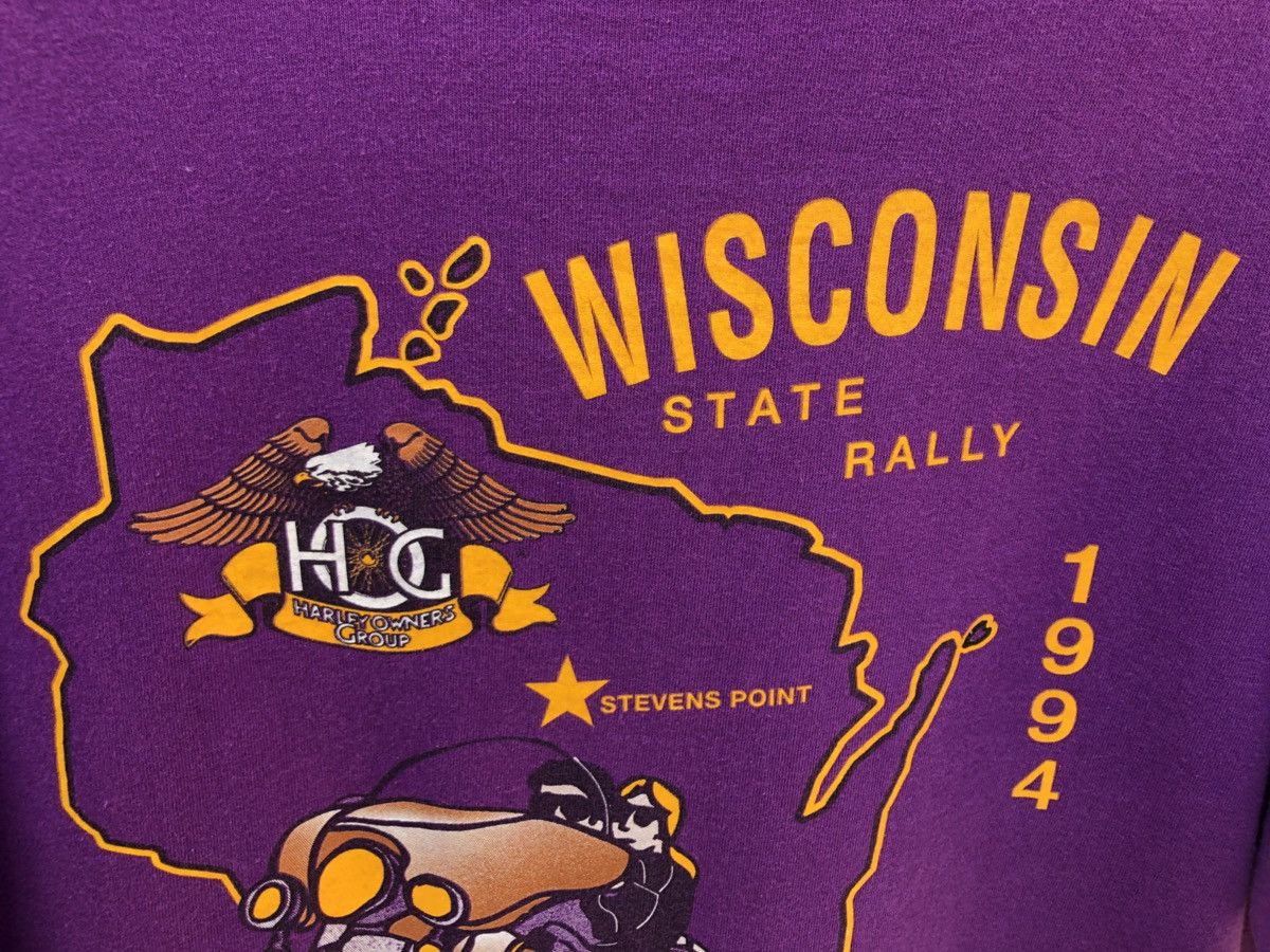 Vintage Vtg 1994 Harley Owners Group Wisconsin State Rally Size US XL / EU 56 / 4 - 9 Thumbnail