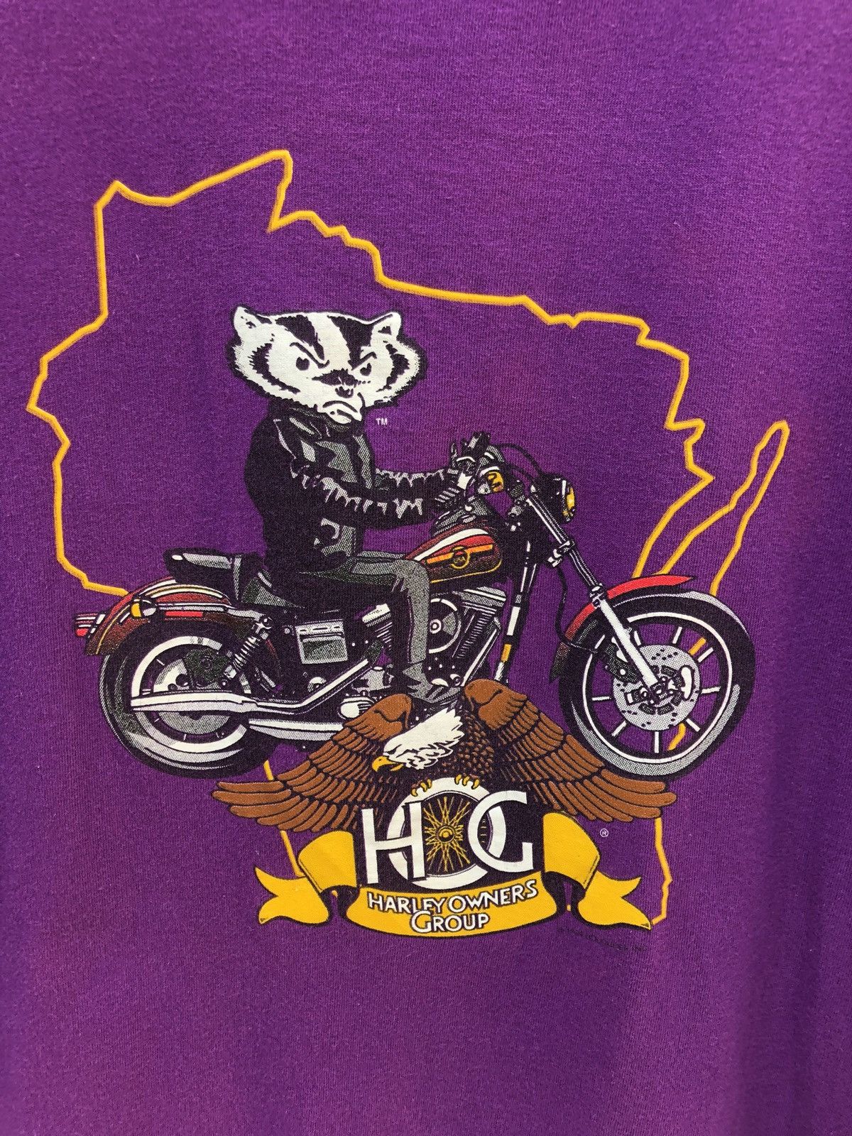 Vintage Vtg 1994 Harley Owners Group Wisconsin State Rally Size US XL / EU 56 / 4 - 2 Thumbnail