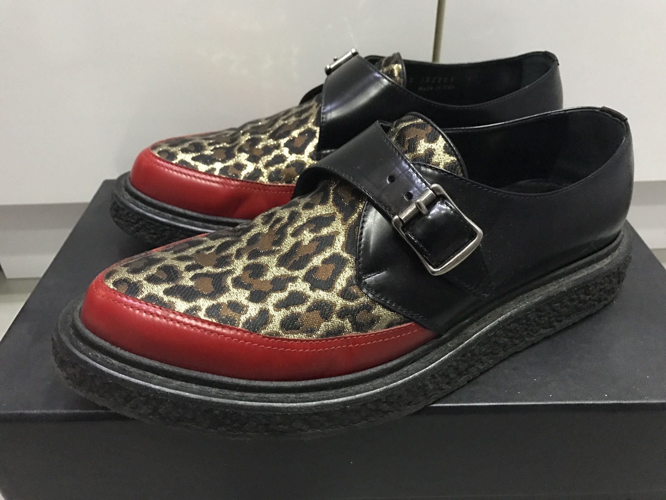 Hedi Slimane × Saint Laurent Paris 14FW Leopard Creepers Sz40