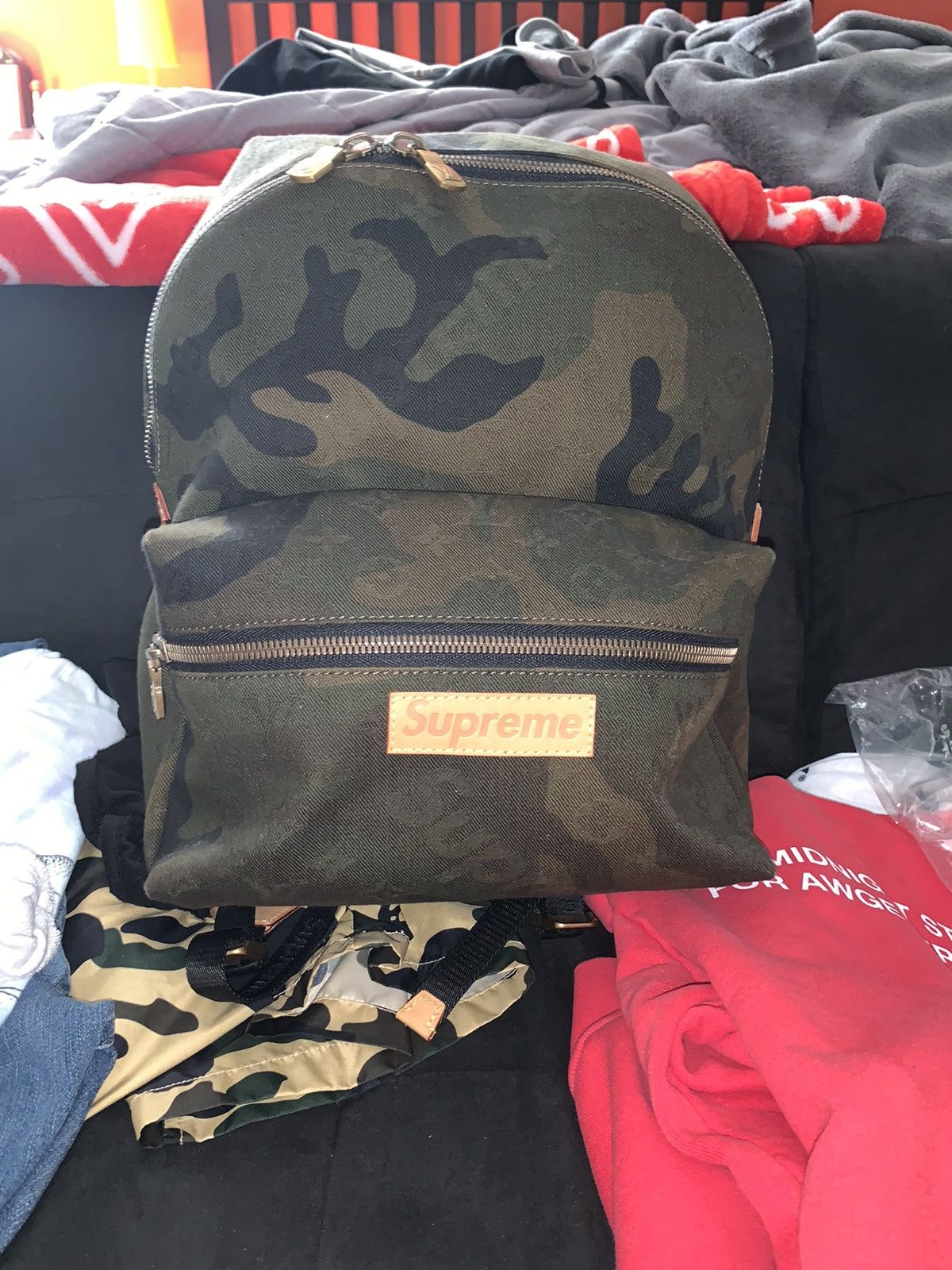 Louis Vuitton Supreme Supreme x Louis Vuitton Camo Apollo Backpack Grailed