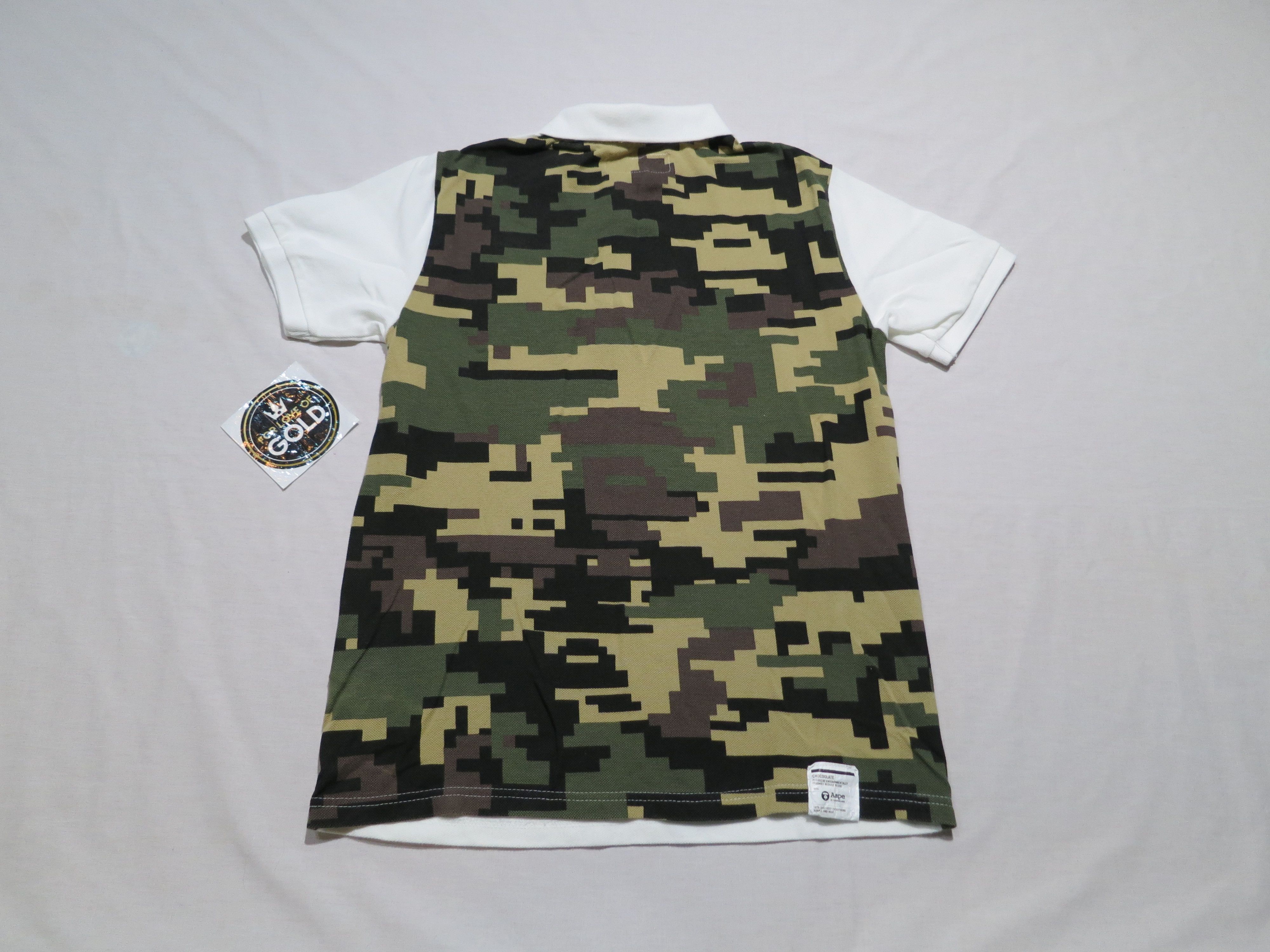 Aape Aape x Chocoolate polo camo shirt white / green Size US S / EU 44-46 / 1 - 1 Thumbnail