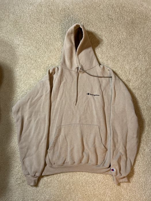 Vintage Vintage Champion Hoodie Nude Cream Color Grailed