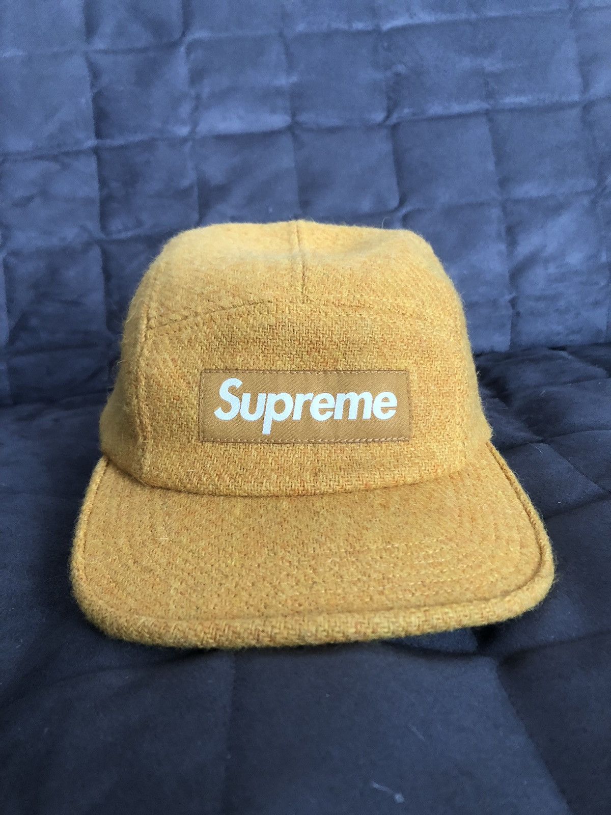 Supreme x Harris Tweed “Yellow Plaid” Camp Cap SS25 - SAME