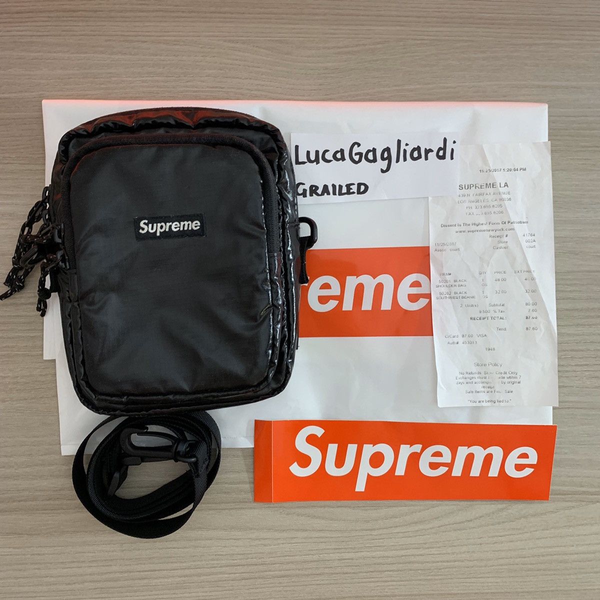 Afbeeldingsresultaat voor Supreme Shoulder Bag FW17 Black