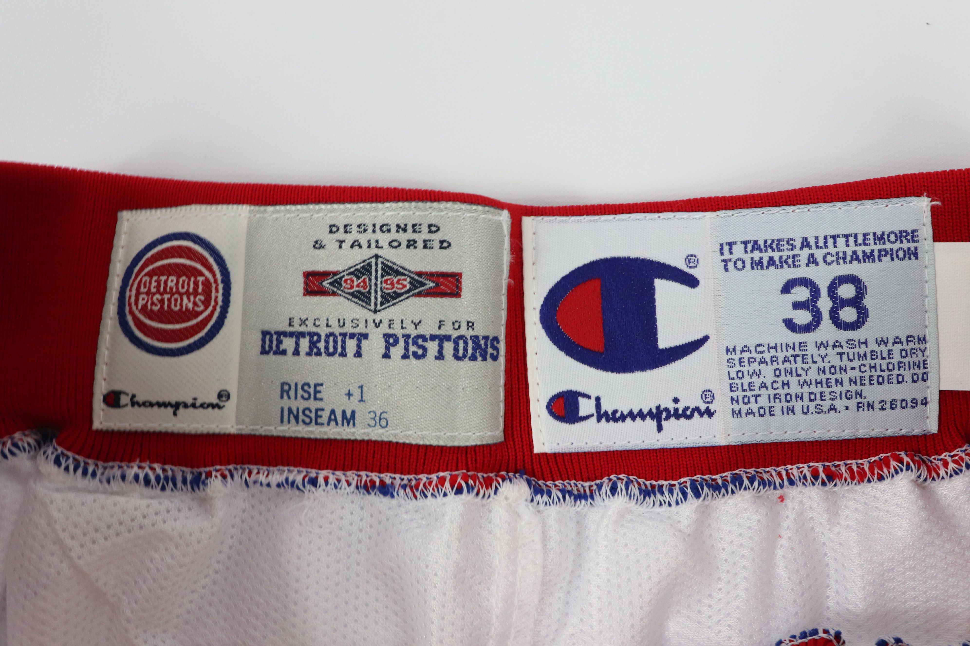 Champion 90s Champion Team Issued Detroit Pistons Pants White 94-95 Size US 38 / EU 54 - 9 Thumbnail