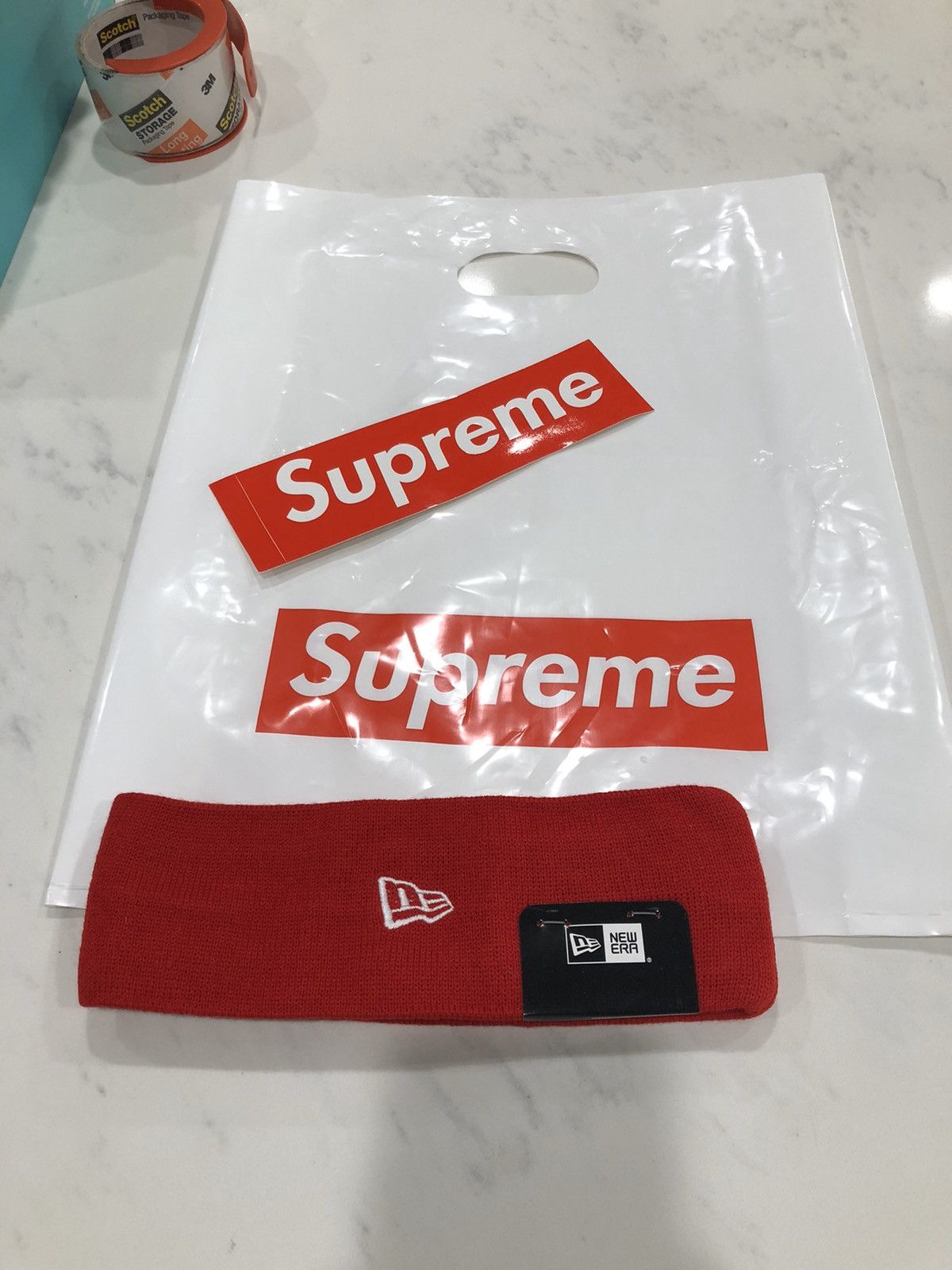 Supreme x New Era Headband red