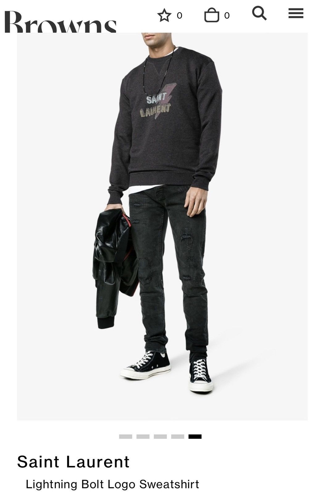 Saint Laurent Paris Saint Laurent Lightning Bolt Sweatshirt size L Size US L / EU 52-54 / 3 - 5 Thumbnail