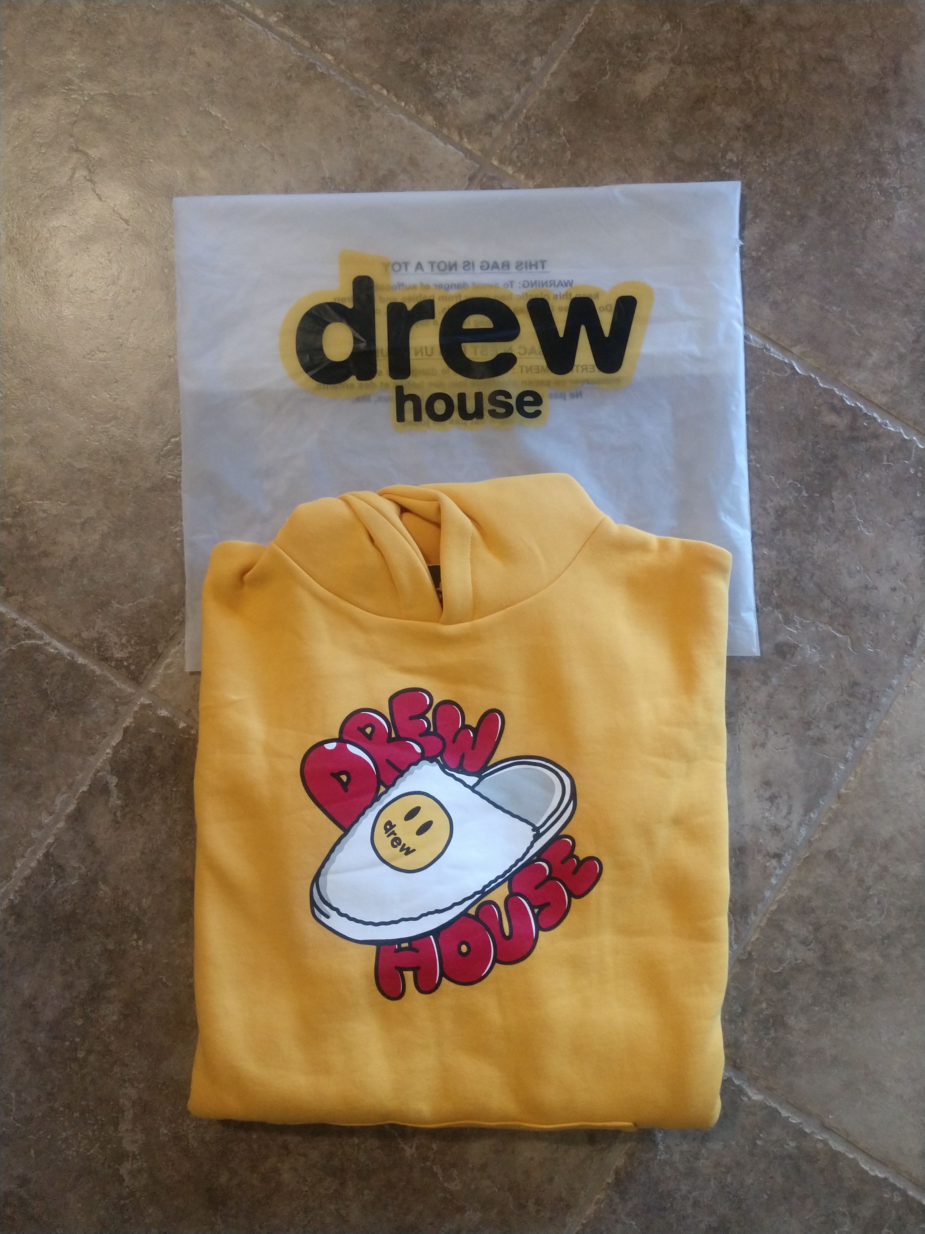 Drew House × Justin Bieber Drew House Slipper Hoodie Golden Yellow 