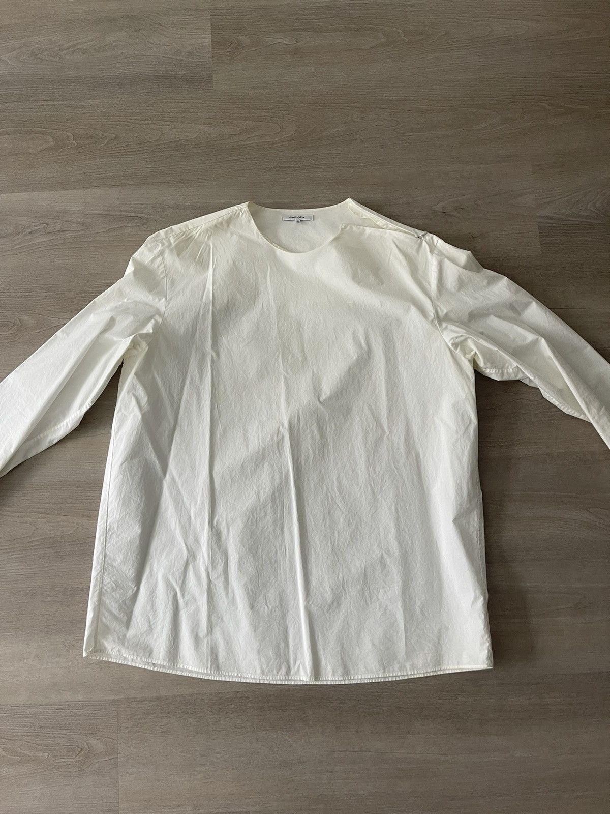 Carven White Rounded Collar Plain Shirt
