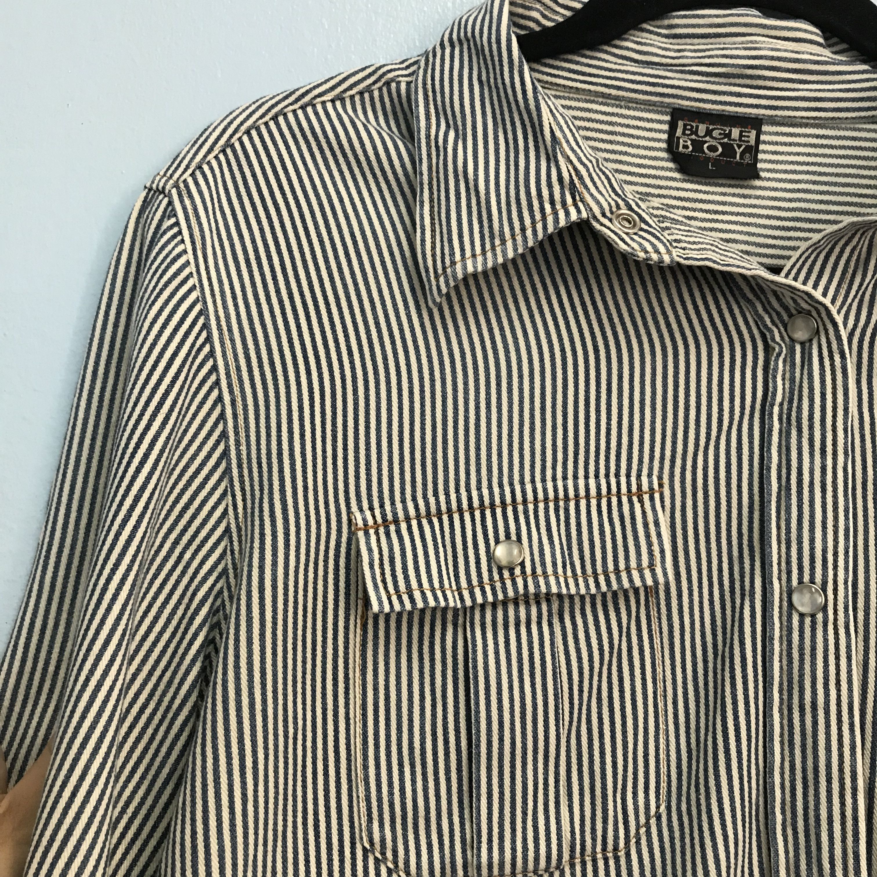 Bugle Boy Vintage Bugle Boy Hickory Double Pocket Wastern Shirt Size US L / EU 52-54 / 3 - 5 Thumbnail