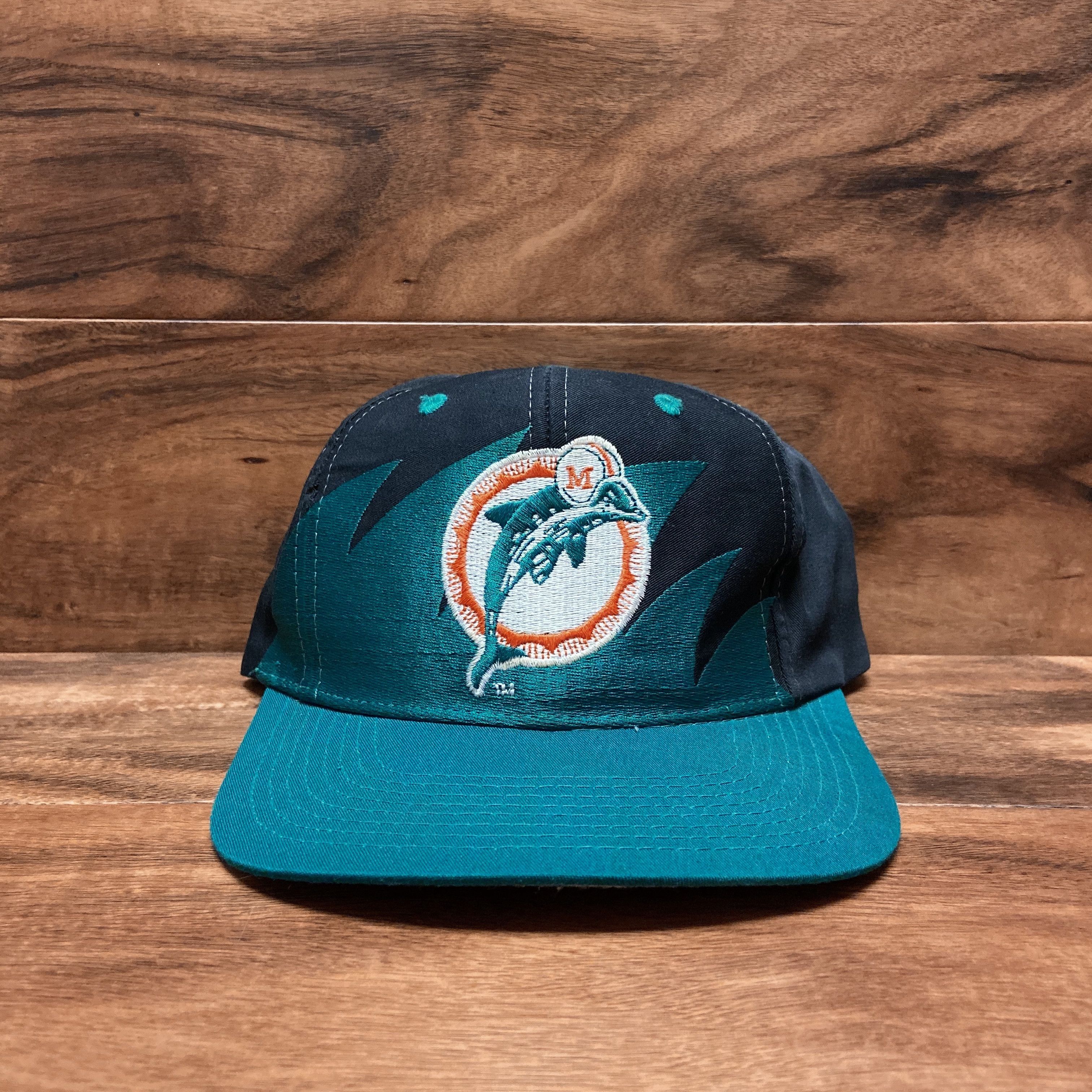 Vintage Miami Dolphins Hat 90s Shark Tooth Logo Athletic Snapback