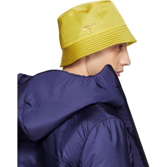 Prada prada logo nylon yellow bucket hat Size ONE SIZE - 2 Thumbnail