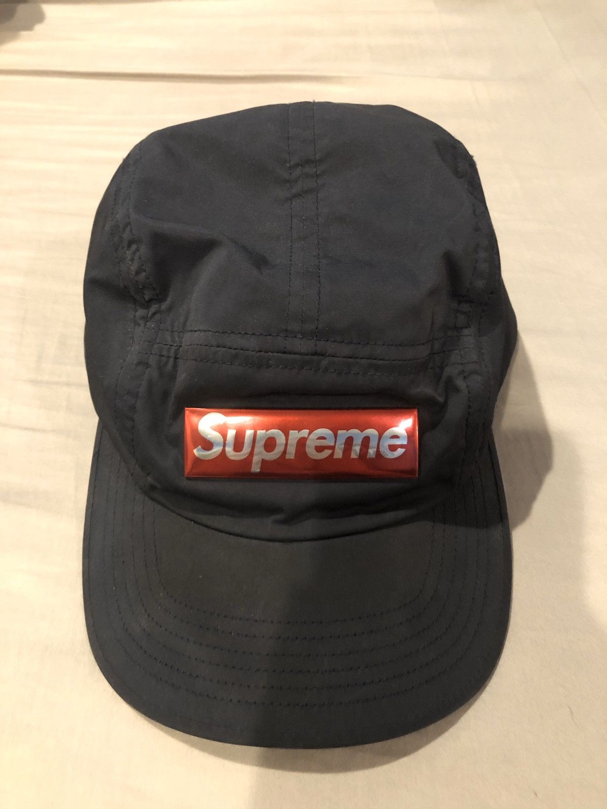 Supreme Supreme Liquid Metal Logo Camp Cap | Grailed
