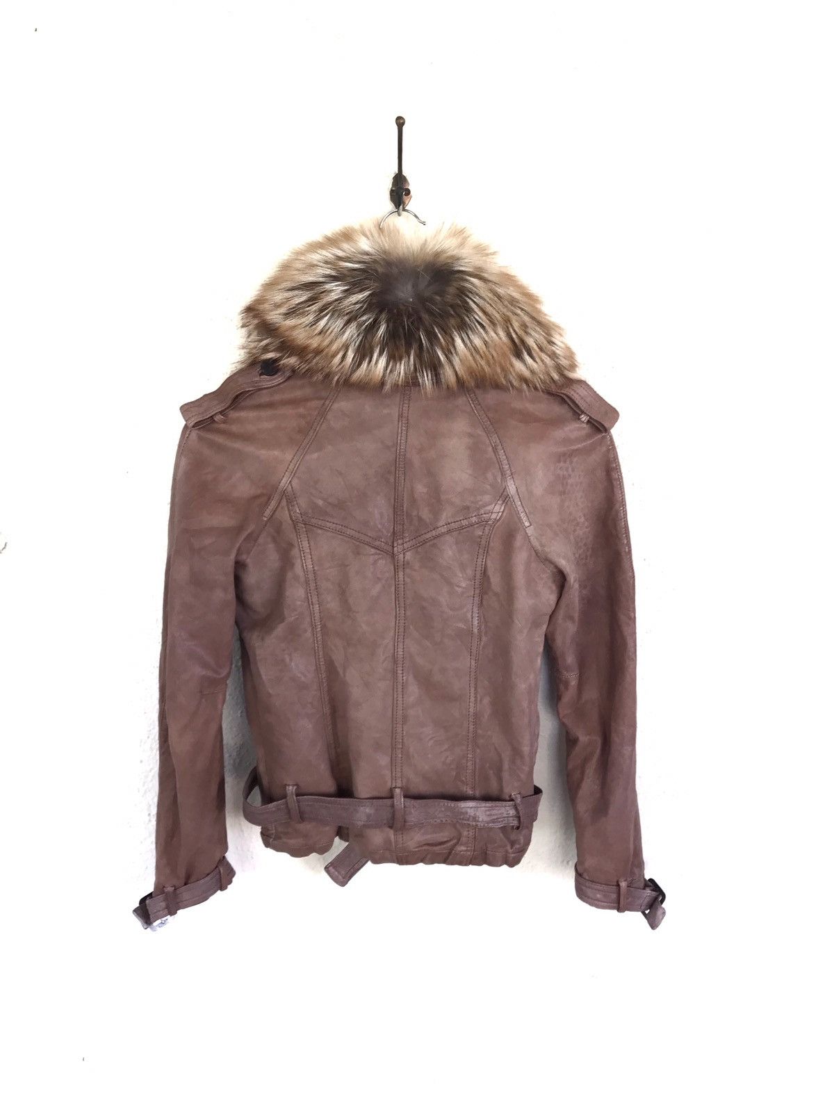 Giorgio Brato Giorgio Brato Brown Leather Jacket Fur Collar Size US XXS / EU 40 - 3 Thumbnail
