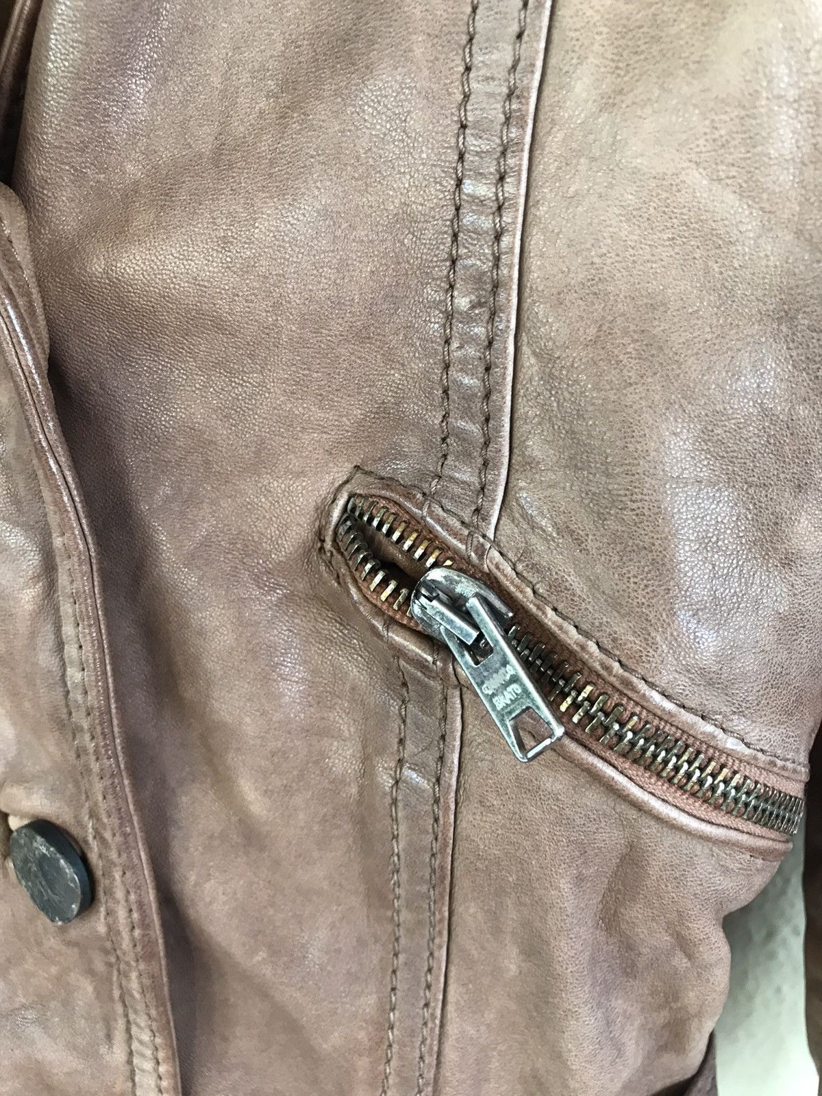 Giorgio Brato Giorgio Brato Brown Leather Jacket Fur Collar Size US XXS / EU 40 - 8 Thumbnail