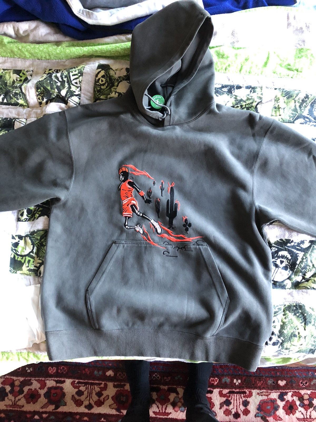 Travis scott jordan washed suede hoodie grey sale