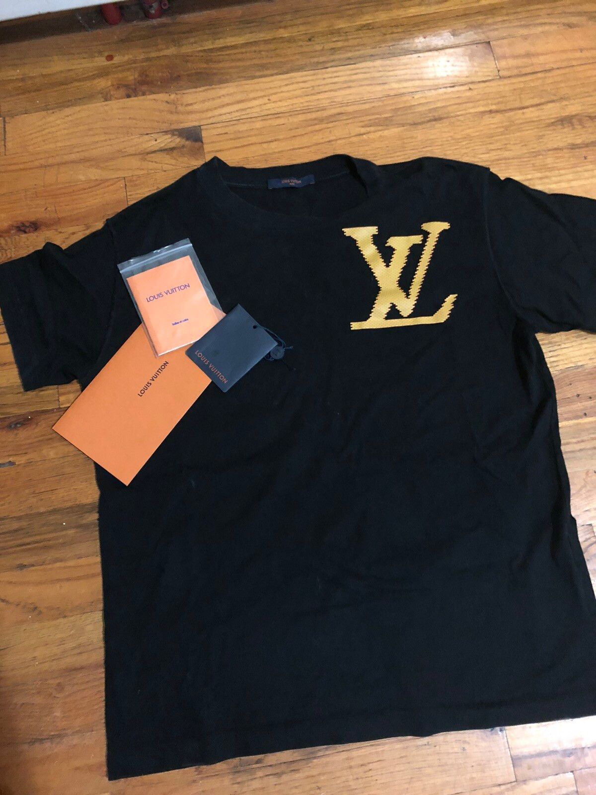 Louis Vuitton LV x Virgil Abloh Rare Collectible Yellow Brick Black Tshirt  Size S, Luxury, Apparel on Carousell