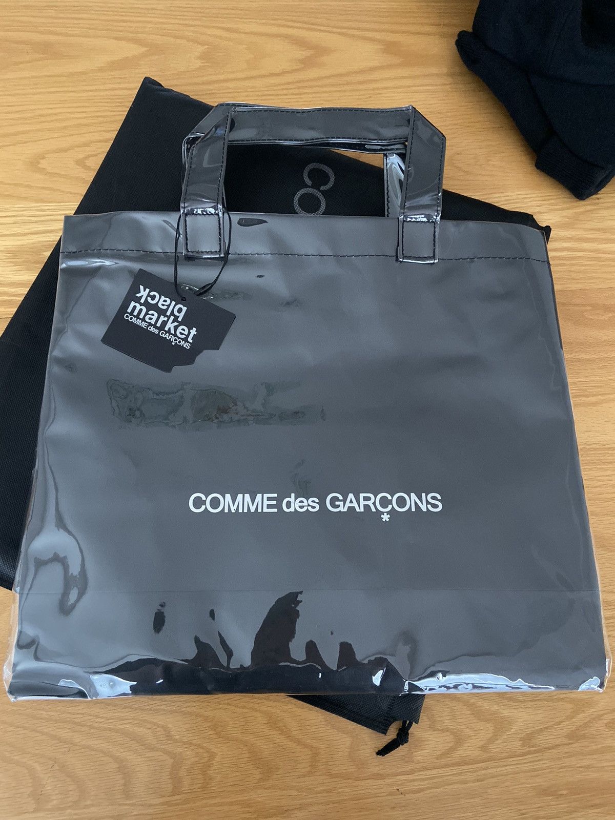 Comme des Garcons CDG Black Market Black PVC Tote Bag | Grailed