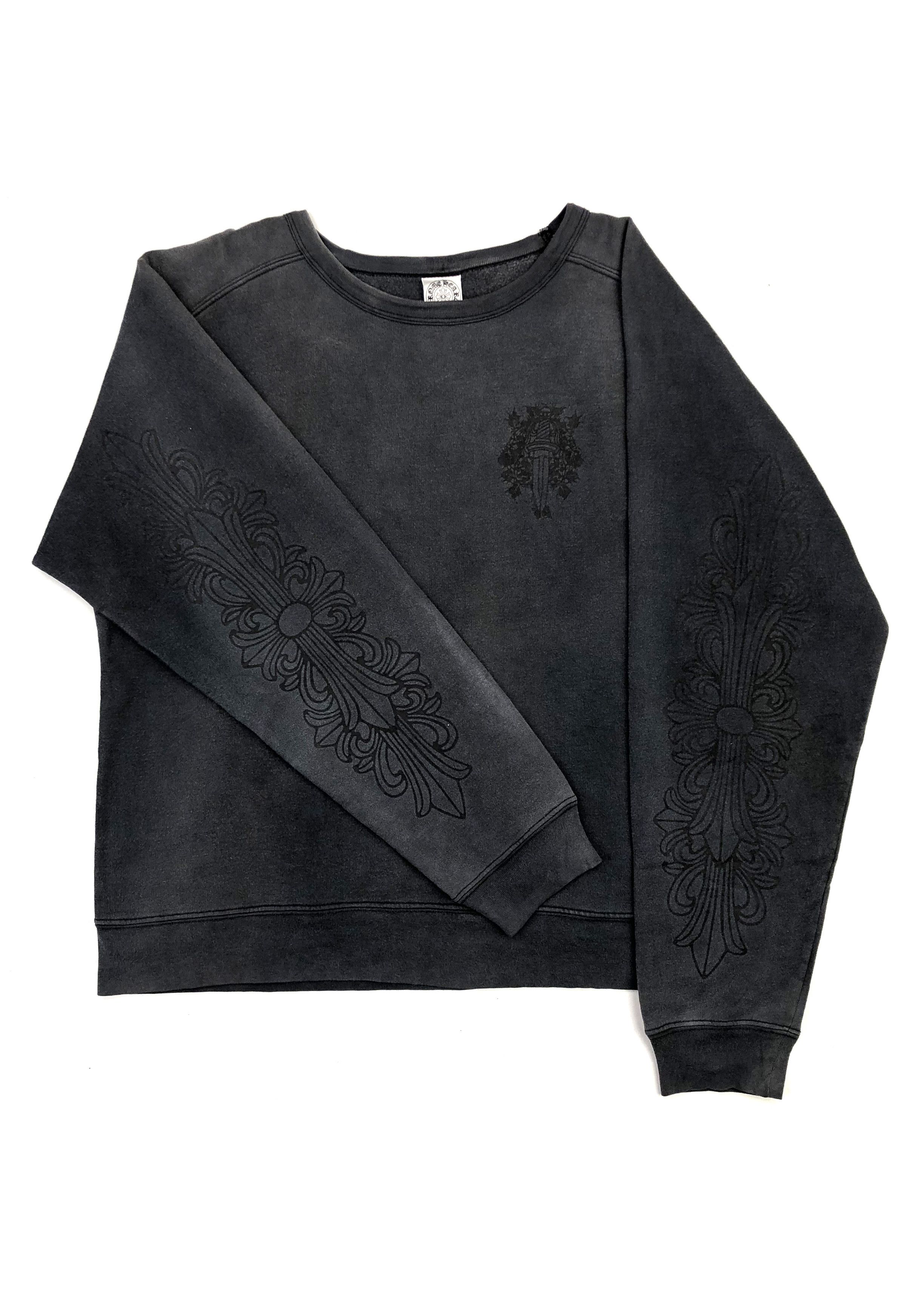 Vintage grey/black Chrome Hearts embossed sweatshirt