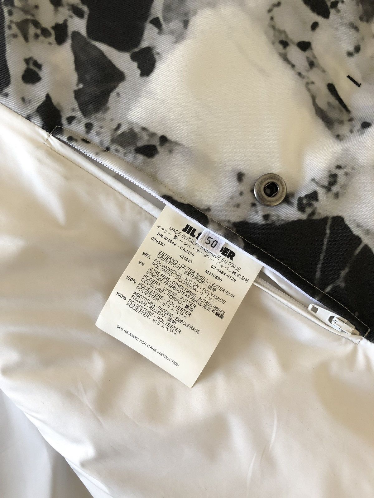 Jil Sander JIL SANDER by RAF SIMONS FW08 Marble Print Hooded Parka Size US M / EU 48-50 / 2 - 4 Thumbnail